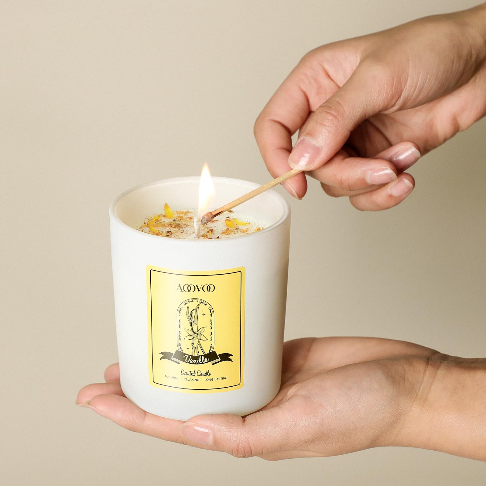 Vanilla Soy Candles Gift for Women - Aromatherapy Candle with Crystals Inside, 10oz Natural Soy Wax Candles AOOVOO buy supplements canada