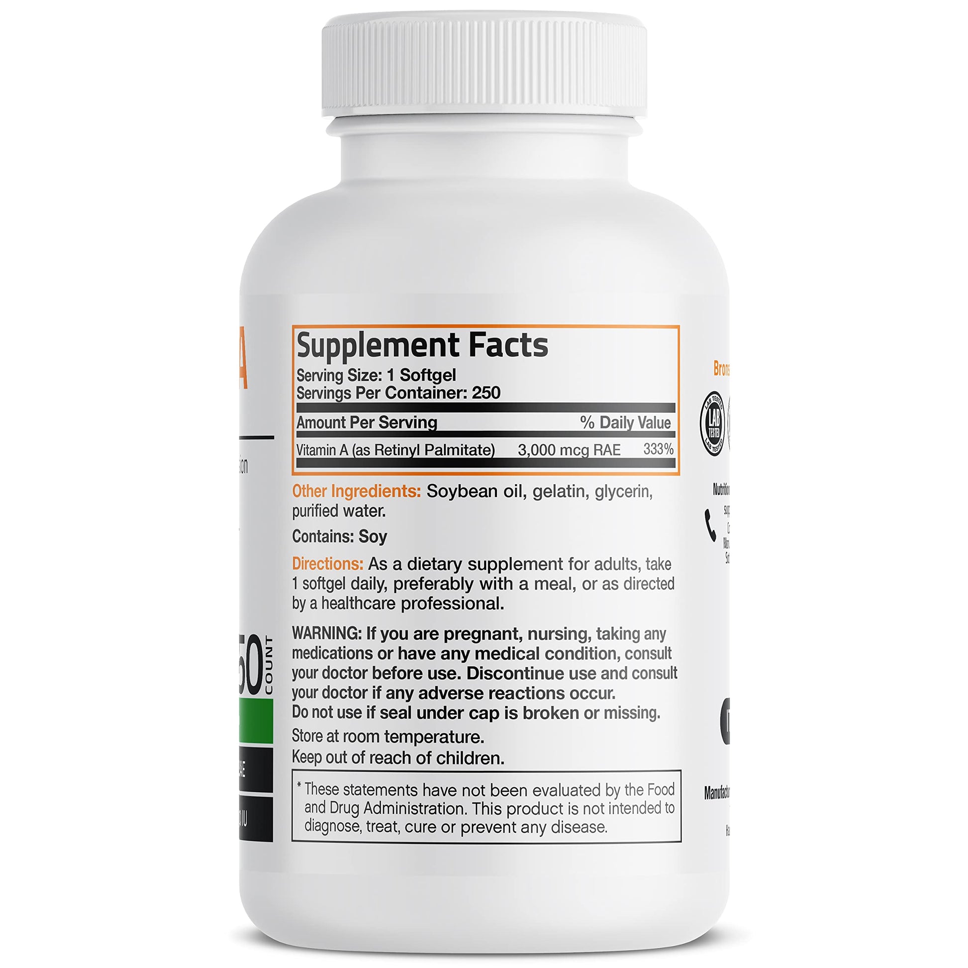 Bronson Vitamin A 10,000 IU Premium Non-GMO Formula Supports Healthy Vision Bronson buy supplements canada