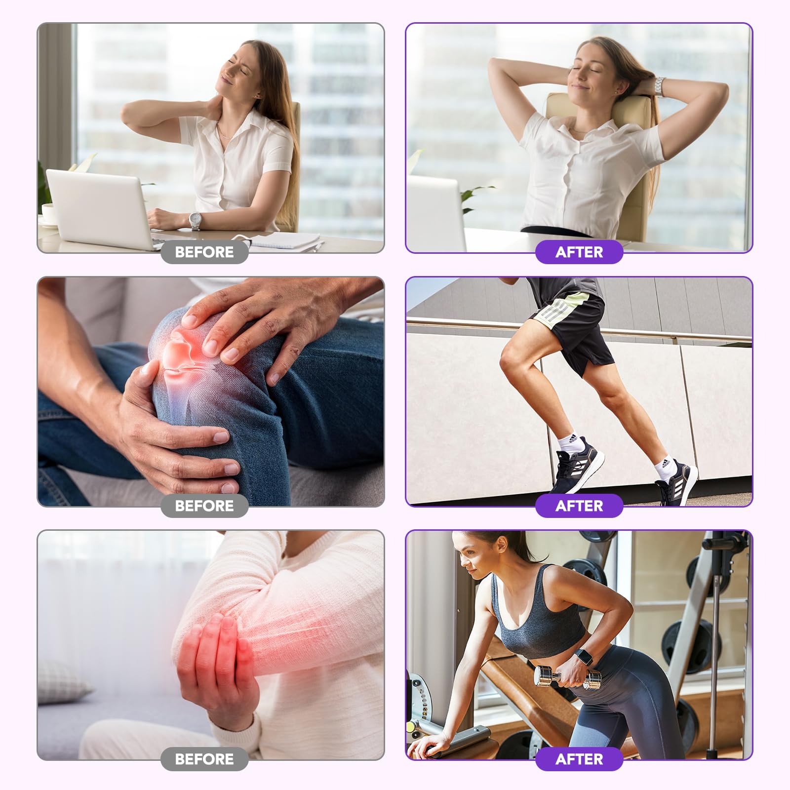 Joint Massage Purple Gel, Soothing Massage Cream for Joint Activities, Muscle, Knees, Lumbar, Neck, Back, Hands/Feet, Light-Weight & Easliy Spread for Post-Workout, Long-time Sitting|3.53Oz chenyayun buy supplements canada