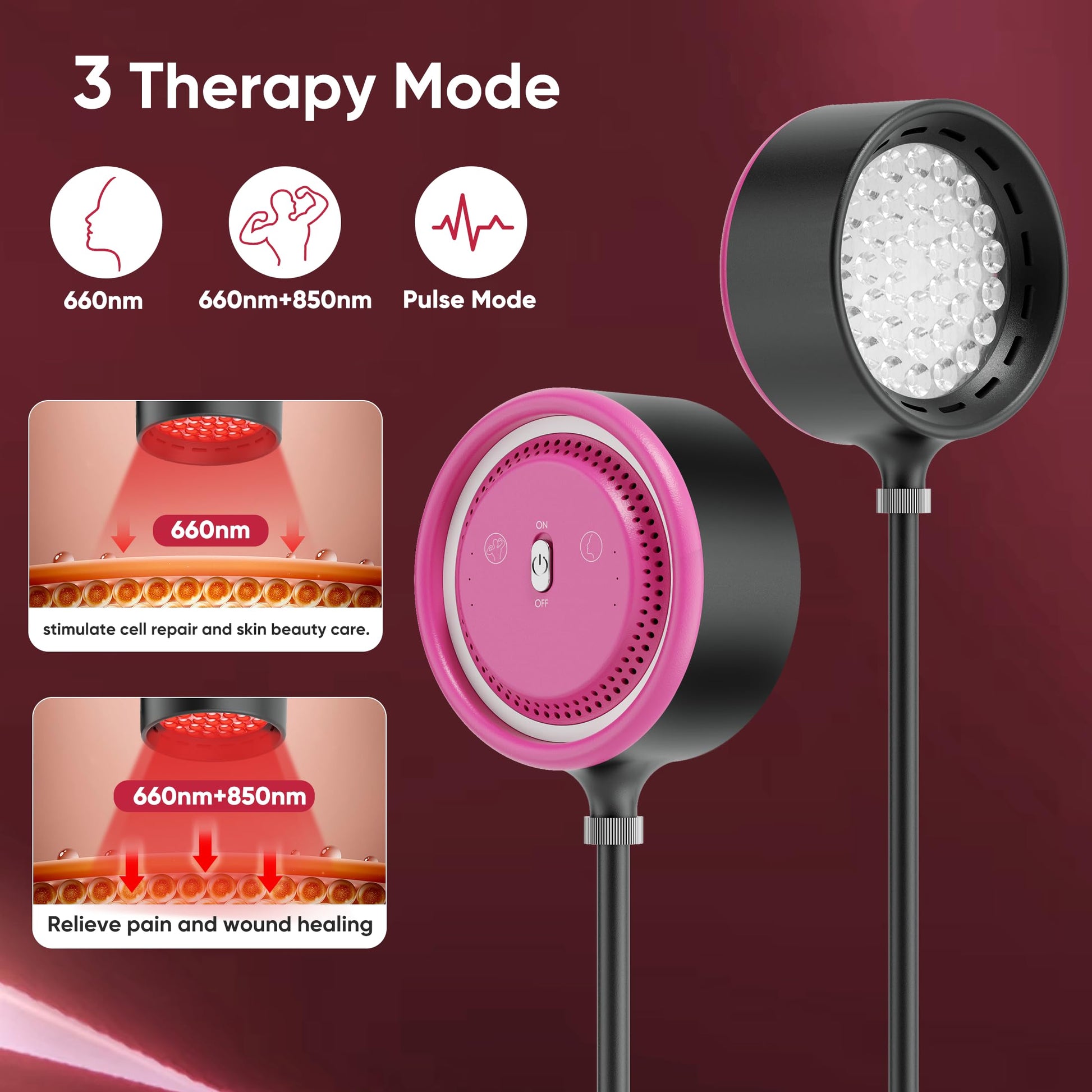Caromolly Red Light Device Lamp, 660nm Red Light and 850nm Near-Infrared Light Combo Caromolly buy supplements canada