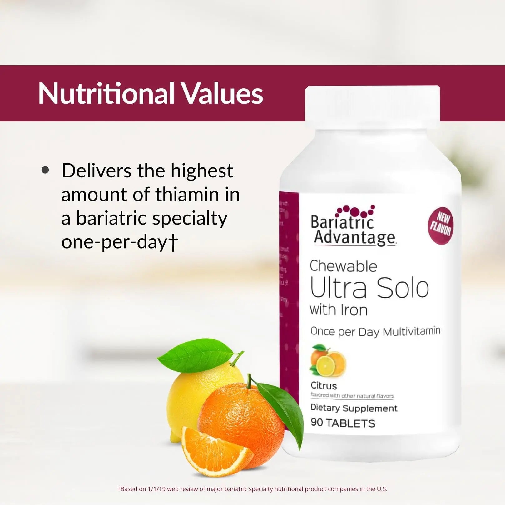 Bariatric Advantage Chewable Ultra Solo with Iron - Once-Per-Day Daily Multivitamin - for Bariatric Surgery Patients - Thiamin, Vitamin A & More Bariatric Advantage buy supplements canada