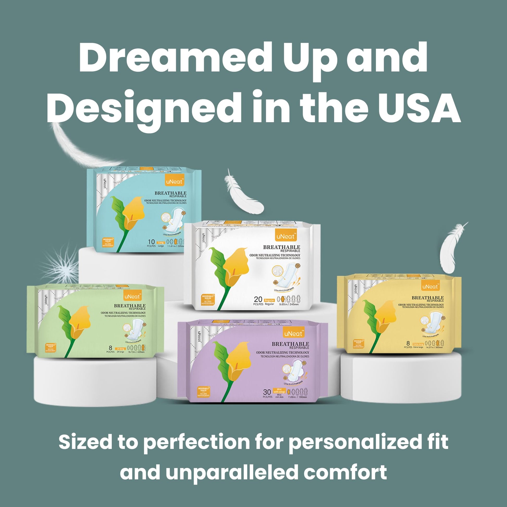 uNeat Regular with Wings Ultra-Thin Sanitary Pads for Women and Teen, Unscented, Eliminates Odor uNeat buy supplements canada