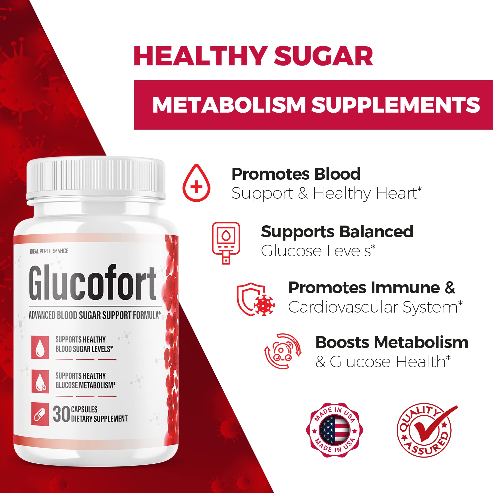 IDEAL PERFORMANCE (Official) Glucofort Supplement Support Formula (3 Pack) IDEAL PERFORMANCE buy supplements canada
