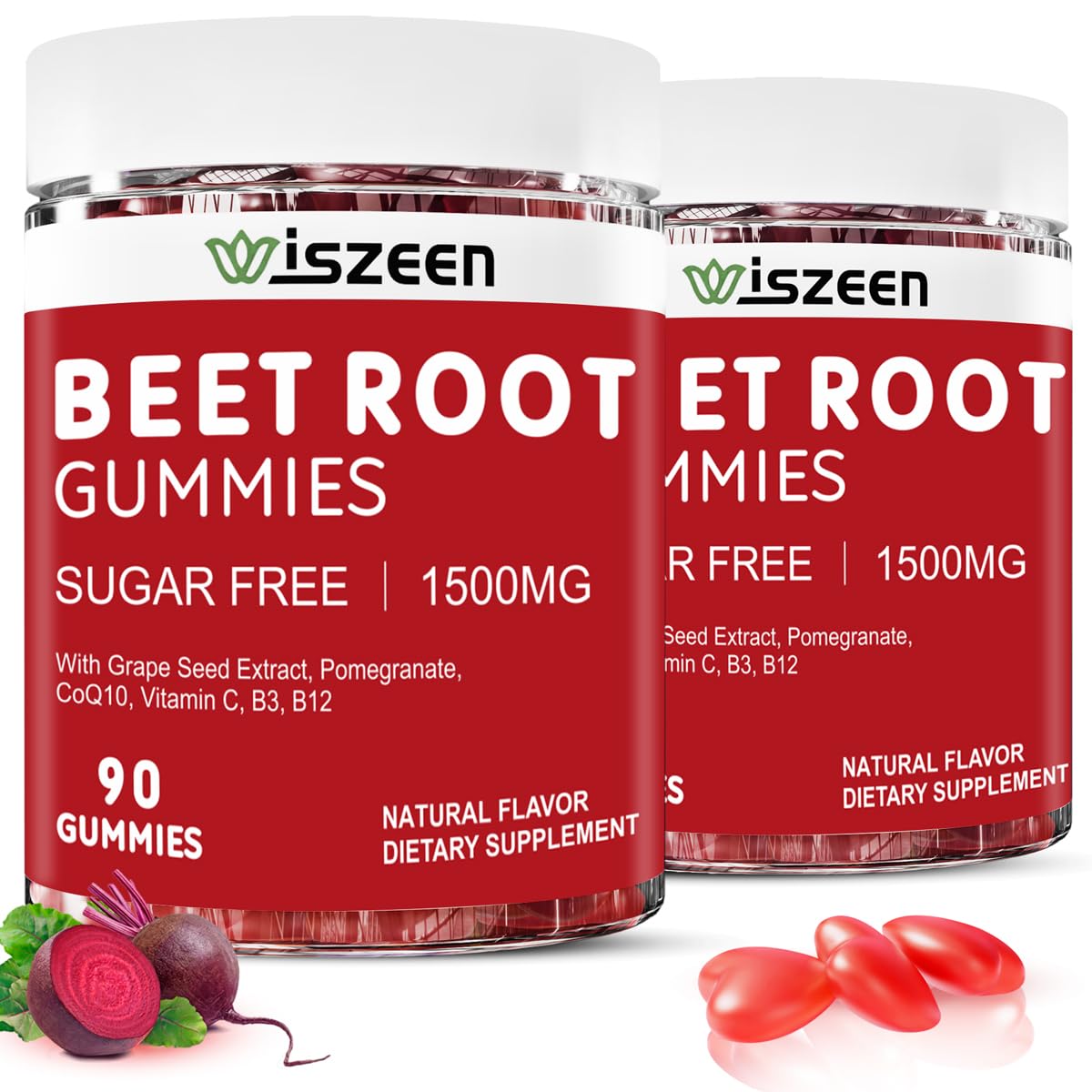 Wiszeen Beet Root Gummies - 60 Servings - Beets Gummies Beet Chews Nitric Oxide Wiszeen buy supplements canada