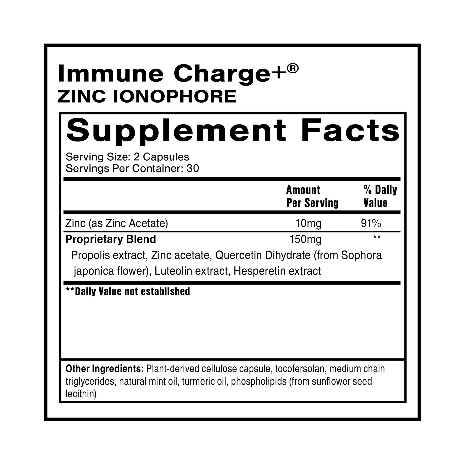 Quicksilver Scientific Immune Charge+ Zinc Ionophore - Zinc Supplement Complexed with Quercetin, Luteolin, Hesperetin Immune + GI Support (60 Capsules) Quicksilver Scientific buy supplements canada