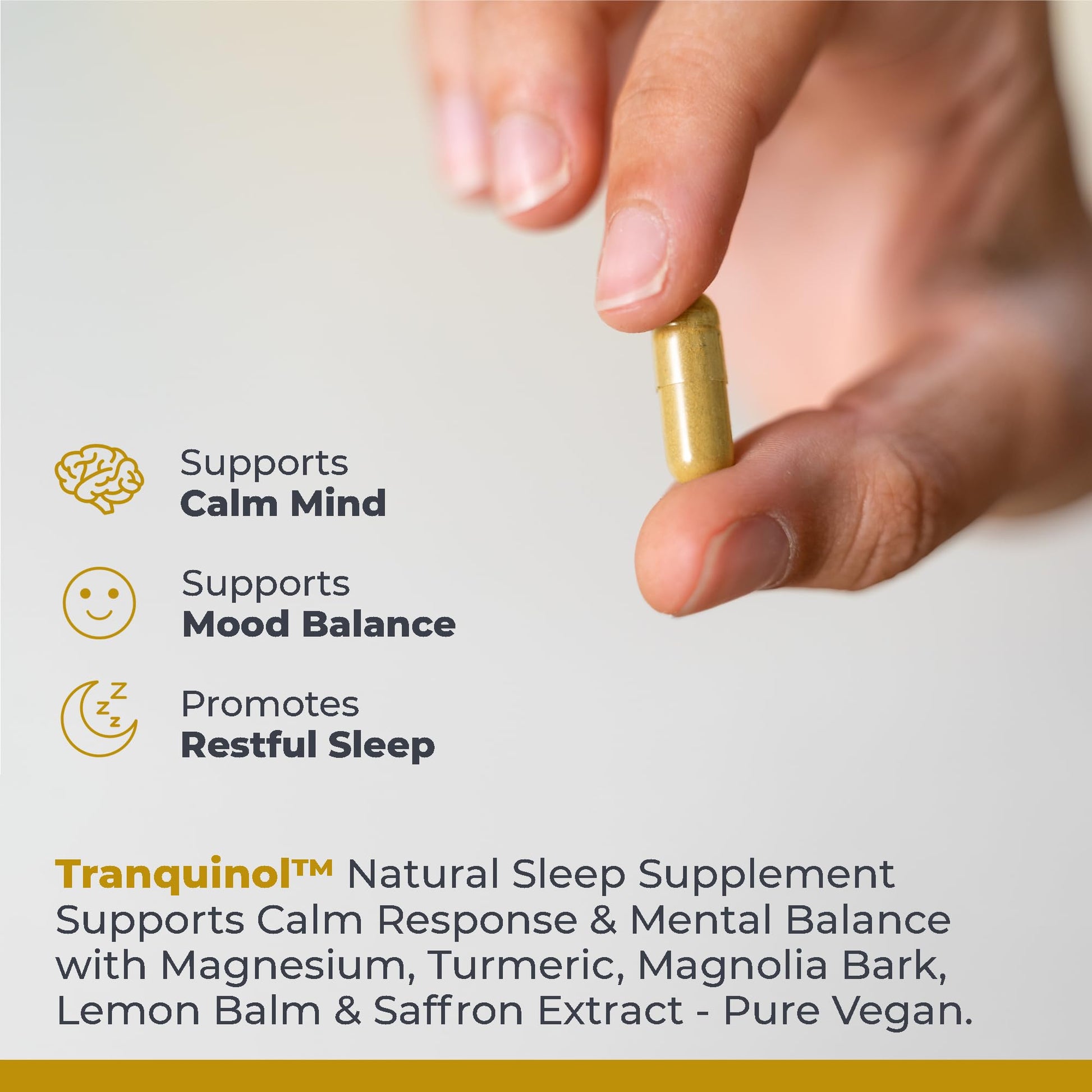 Premier Research Labs Tranquinol - Natural Sleep Aid Supplement for Deep Sleep Support and Calm Mind | Magnesium, Turmeric, Lemon Balm & Saffron Extract - Pure Vegan - 90 Plant-Source Capsules Premier Research Labs buy supplements canada
