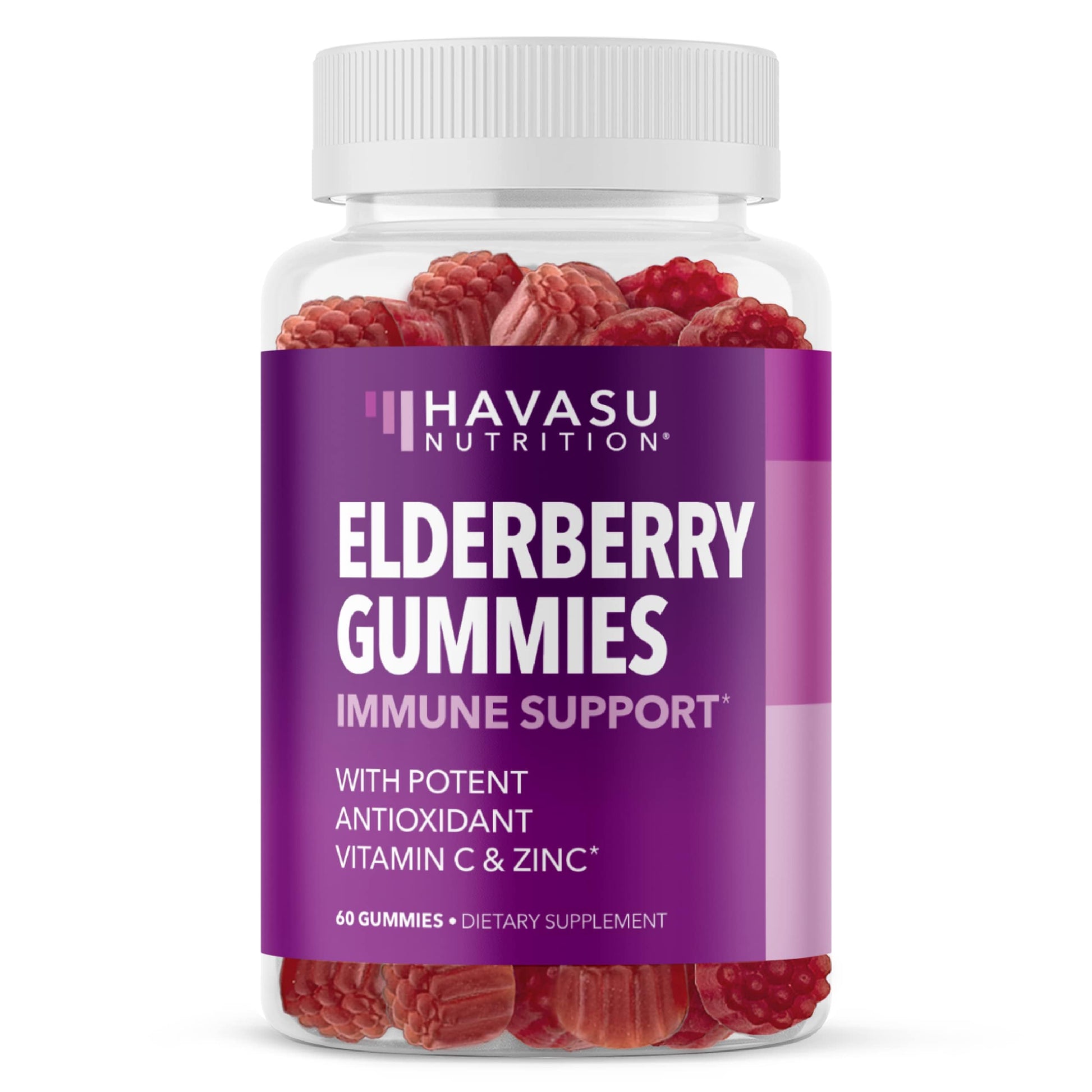 Sambucus Elderberry Gummies for Adults - Immune Support Supplement with Vitamin C and Zinc - Enhanced Formula for Daily Defense - 60 Count HAVASU NUTRITION buy supplements canada