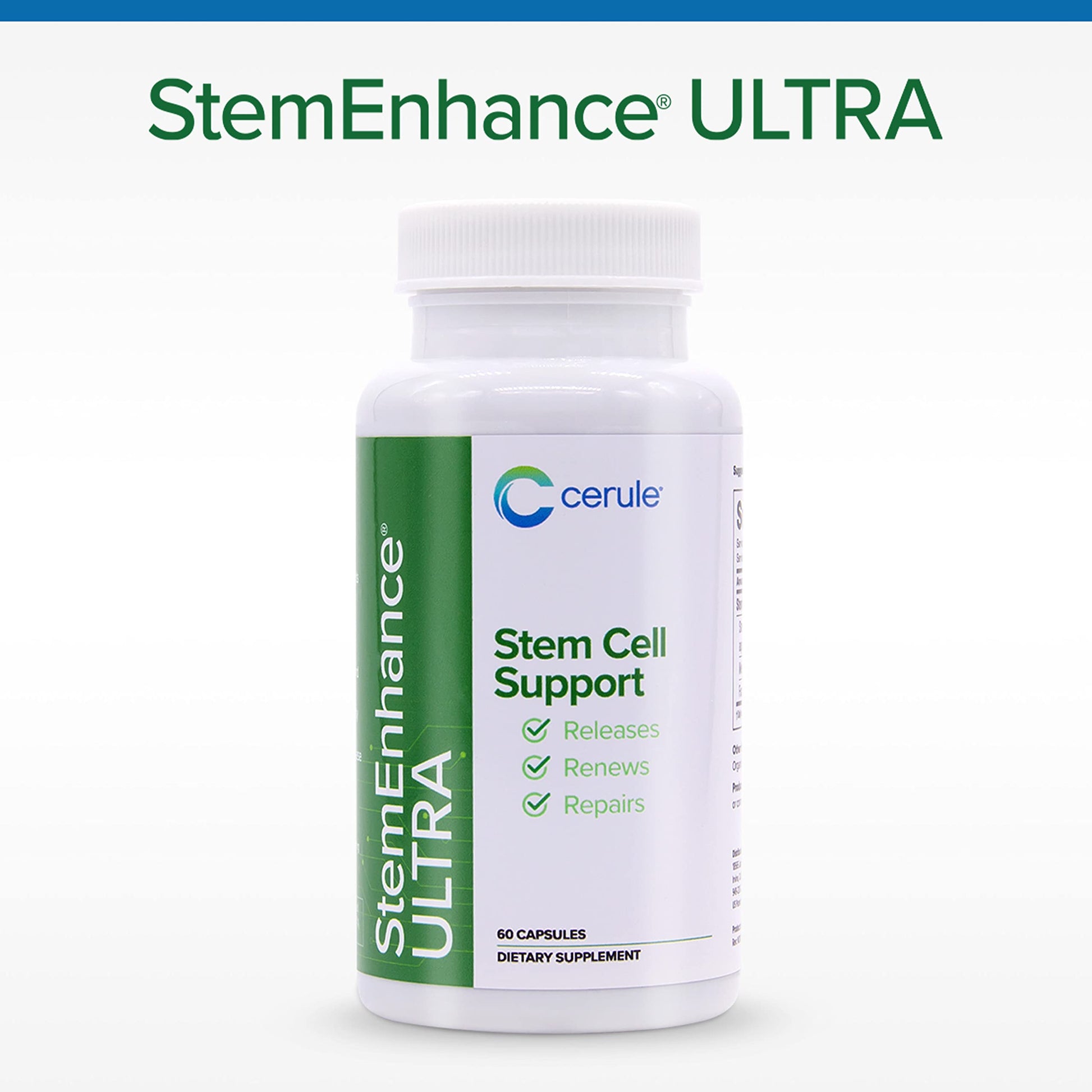 Cerule StemEnhance Ultra Natural Stem Cell Support Supplement – Freshwater Microalgae and Marine Macroalgae Extracts for Cellular Renewal, Immune Function, Energy, and Tissue Recovery – 60 Capsules Cerule buy supplements canada