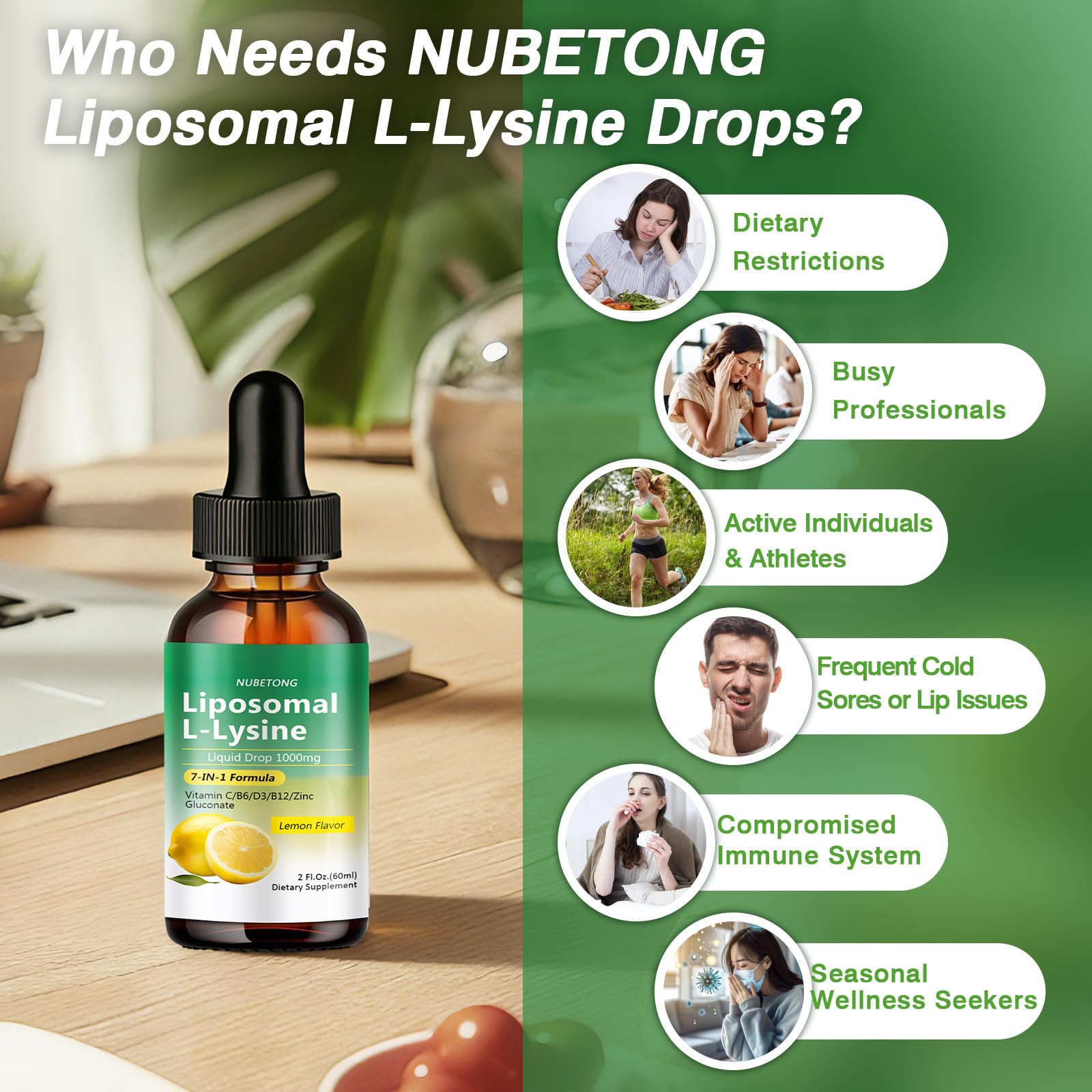 Liposomal L-Lysine 1000mg Liquid Drops, 7-in-1 Lysine Supplement for Adults with Vitamin C/B6/D3/B12 & Zinc Gluconate, Immune Support, Collagen Synthesis & Skin Lip Health, Lemon Flavor, 2 Fl Oz Nubetong buy supplements canada