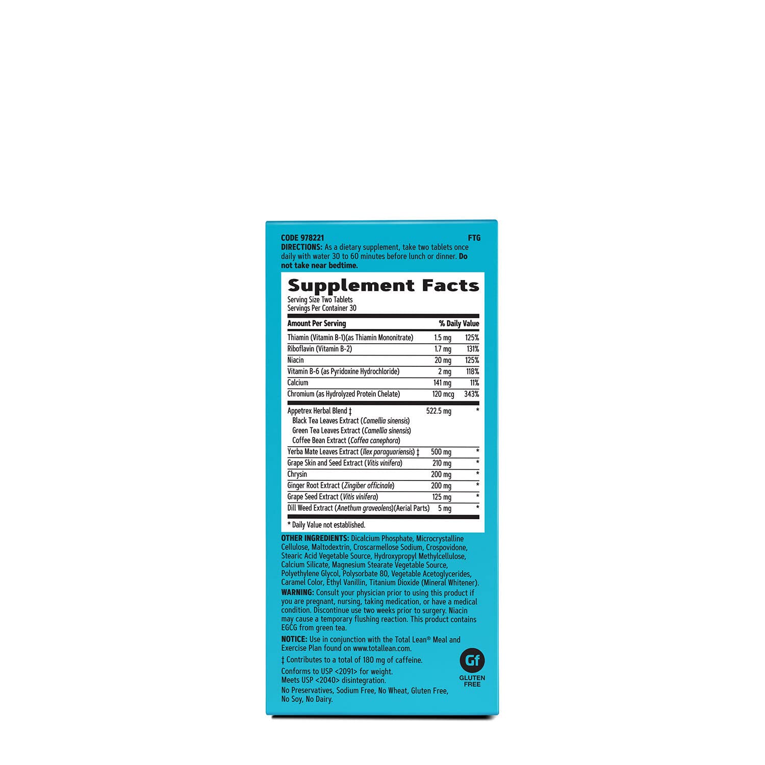 GNC Total Lean Appetrex Control | Clinically Shown to Reduce Calorie Intake | 60 Tablets GNC buy supplements canada
