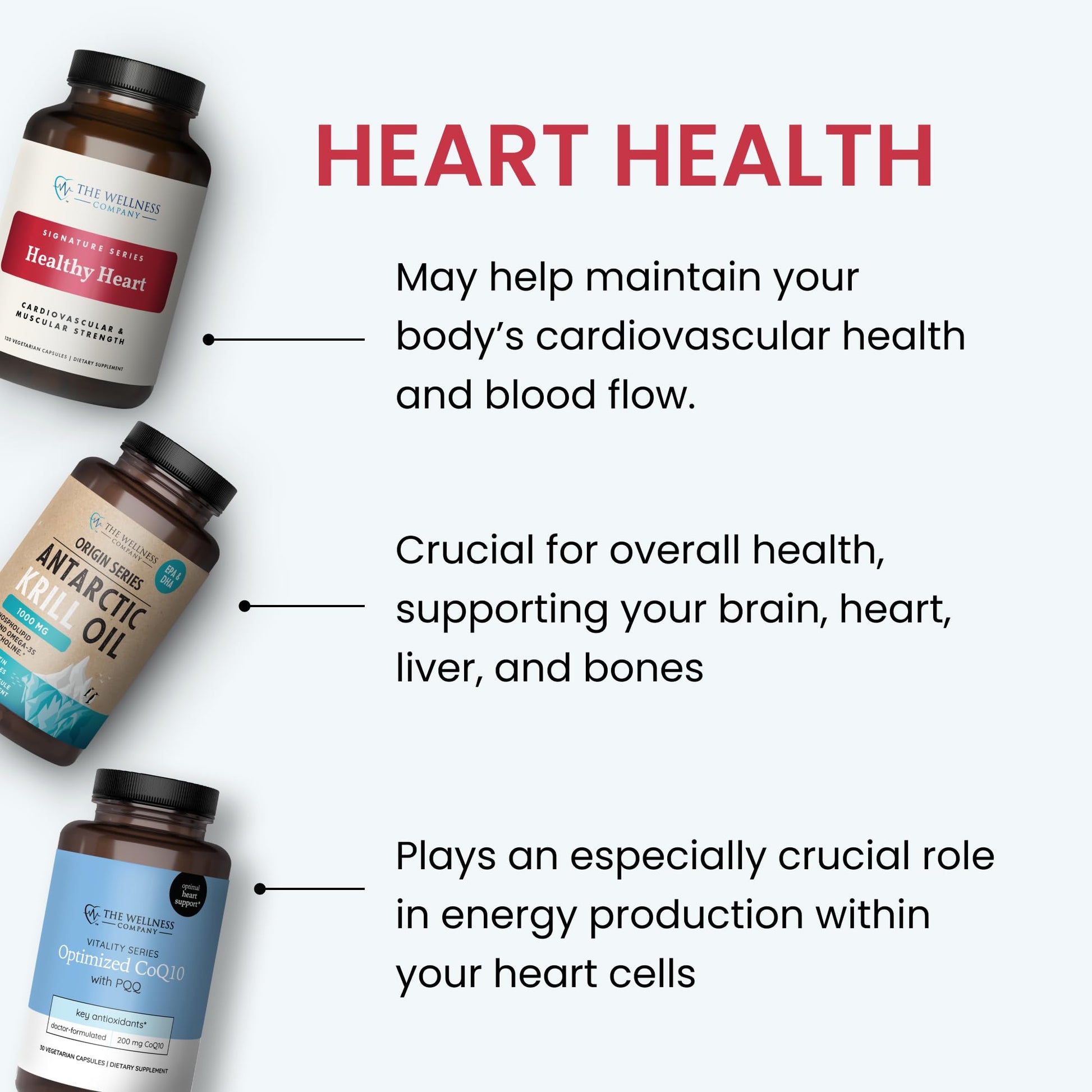 The Wellness Company Healthy Heart - Cardiovascular Strength, Blood Flow, Nitric Oxide Production & Healthy Cholesterol Levels | 120ct (2 Month Supply) The Wellness Company buy supplements canada