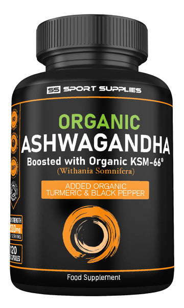 Organic Ashwagandha Capsules 1200mg Boosted with 100mg of Organic KSM-66 SS Sport Supplies buy supplements canada
