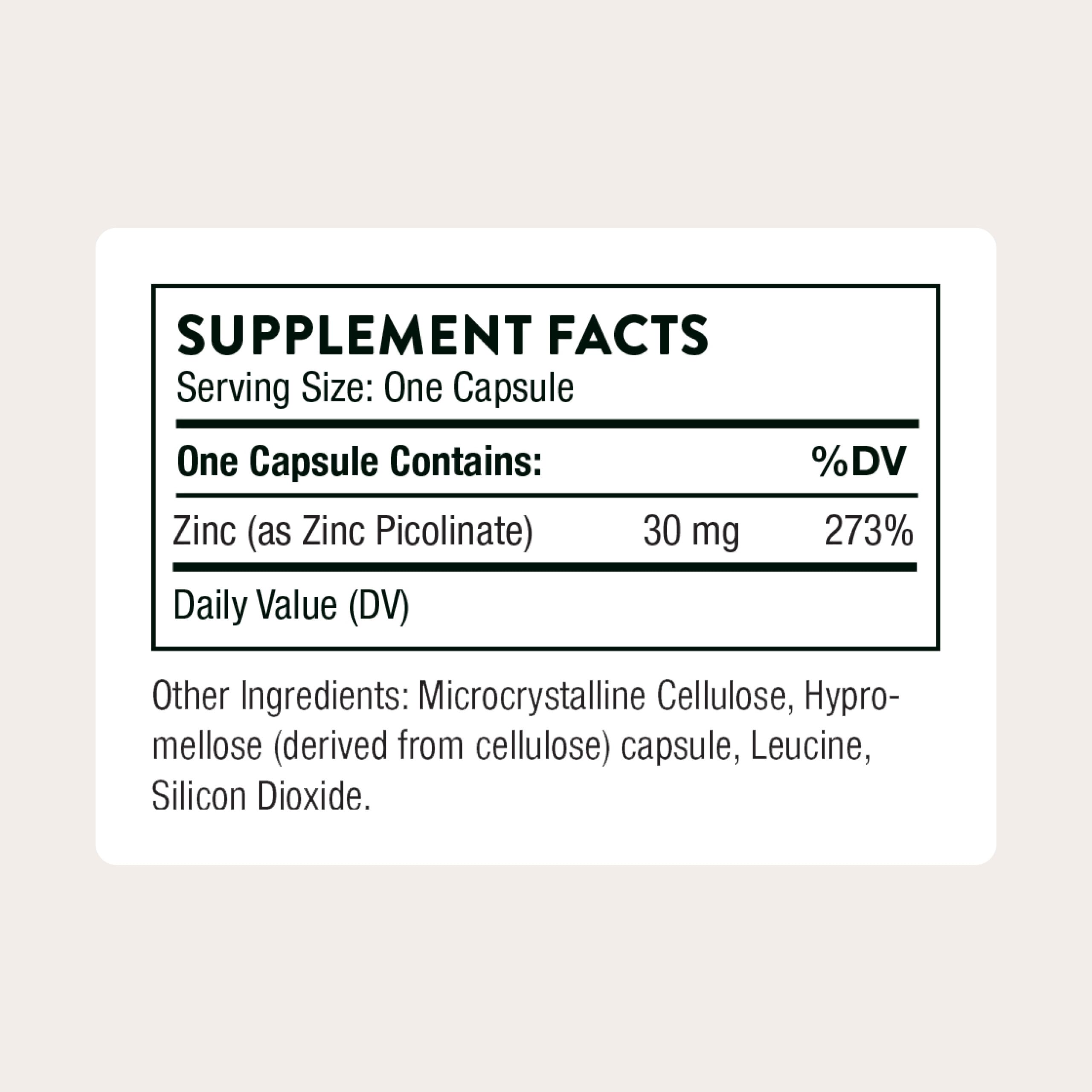 THORNE - Zinc Picolinate 30 mg - Well-Absorbed Zinc Supplement for Growth and Immune Function - Promotes Healthy Skin & Eyes - Third-Party Certified THORNE buy supplements canada
