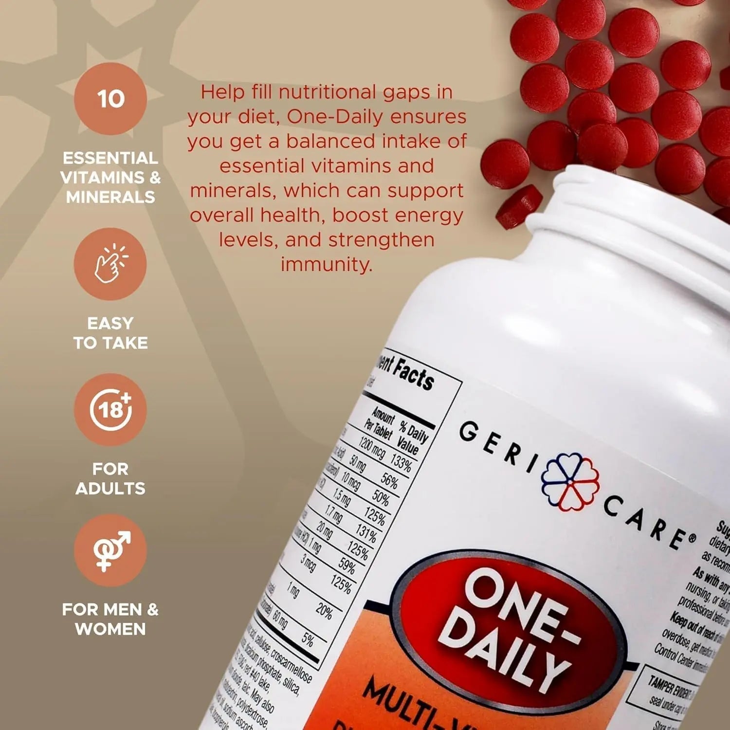 GeriCare Multivitamin Supplement Tablets, (Bottle of 1000) GeriCare buy supplements canada