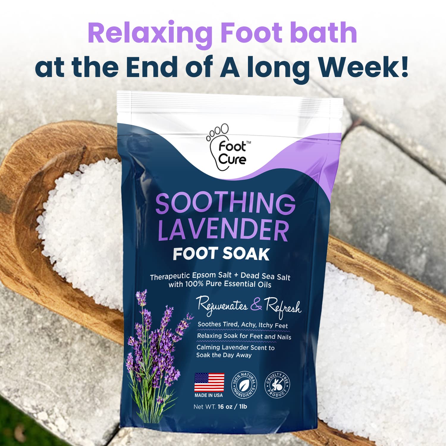 Soothing Lavender Foot Soak with Epsom Salt - Best Toenail Treatment, & Softens Calluses FOOT CURE buy supplements canada