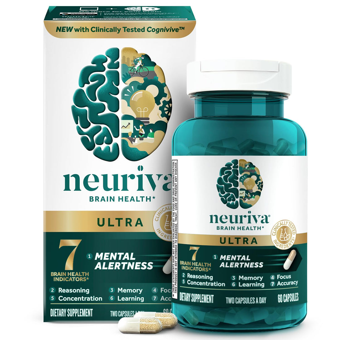 NEURIVA Ultra Decaffeinated Clinically Tested Supplement for Mental Alertness, Memory, Focus & Concentration, Cognivive, Neurofactor NEURIVA buy supplements canada
