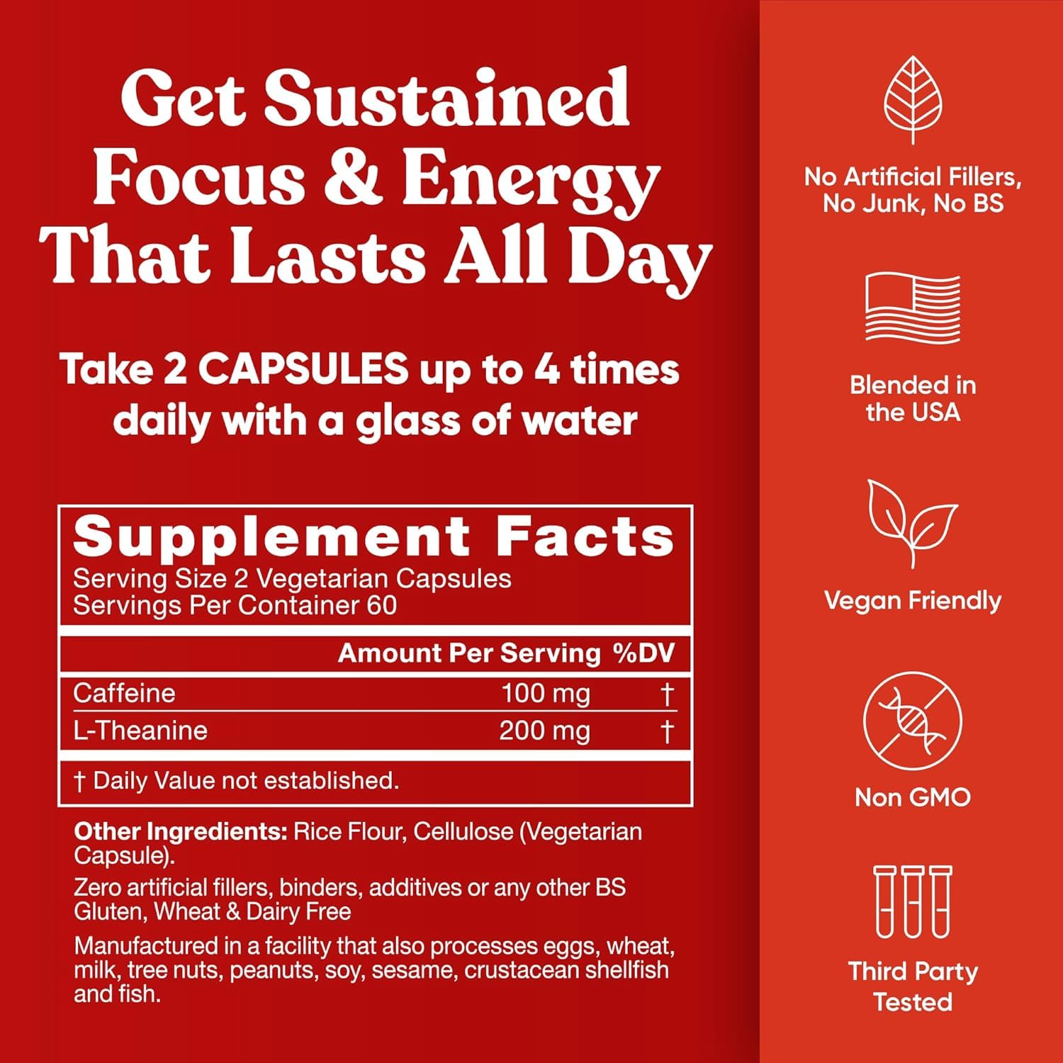 Eu Natural Elite Caffeine Pills with L-Theanine - 100mg Caffeine + 200mg L-Theanine - Jitter-Free Focused Energy & Clean Nootropic Stack - 240 Soft Capsules Eu Natural buy supplements canada