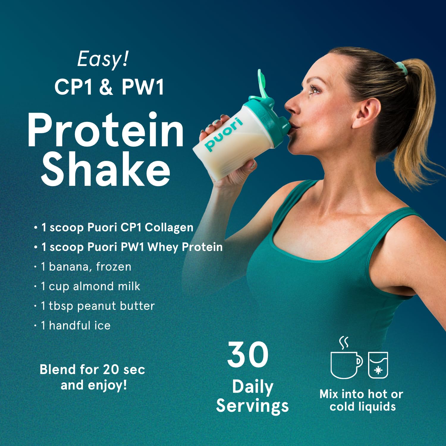 Puori CP1 Pure Collagen Hydrolysed Peptides 300g (30 Servings) Puori buy supplements canada