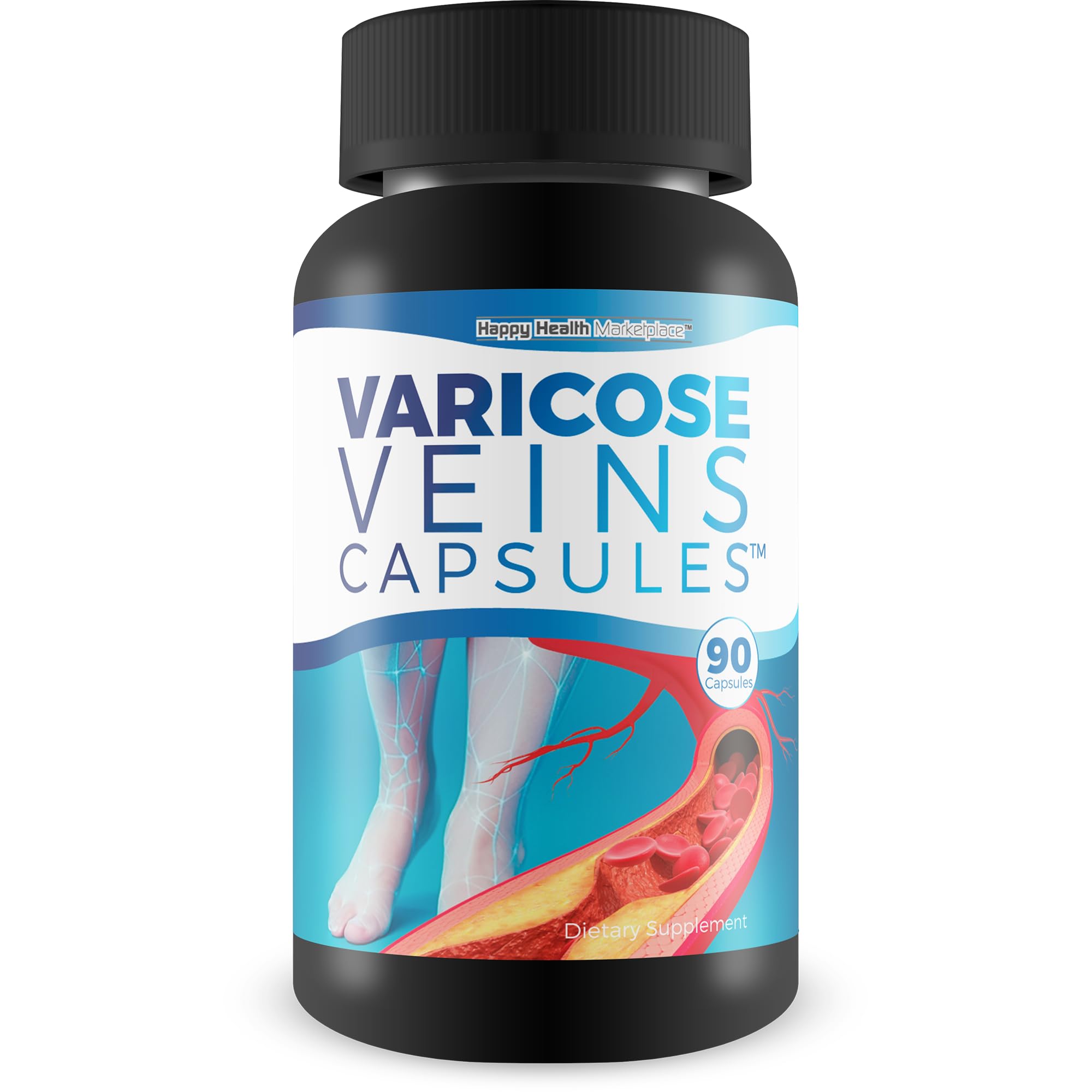 Varicose Veins Capsules - Our Best Natural Varicose Veins Treatment - Varicose Vein Supplement Anti Varicose Veins Women - Herbal Varicose Veins Treatment for Legs - Herbal Remedies for Varicose Veins Happy Health Marketplace buy supplements canada