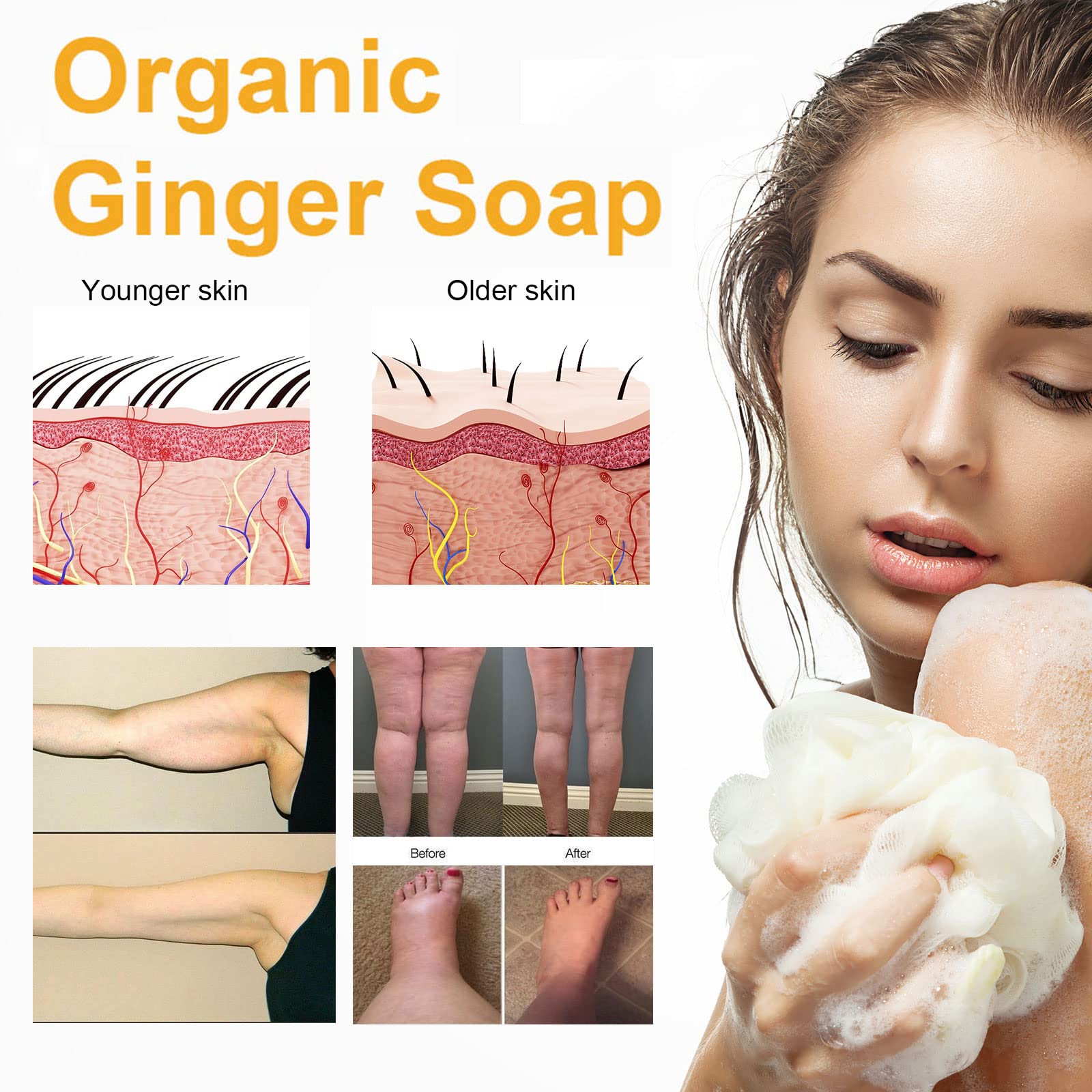 Organic Ginger Soap, Moisturizing Bath Soap, Slimming Ginger Soap, Deep Clean Effectively Moulis buy supplements canada