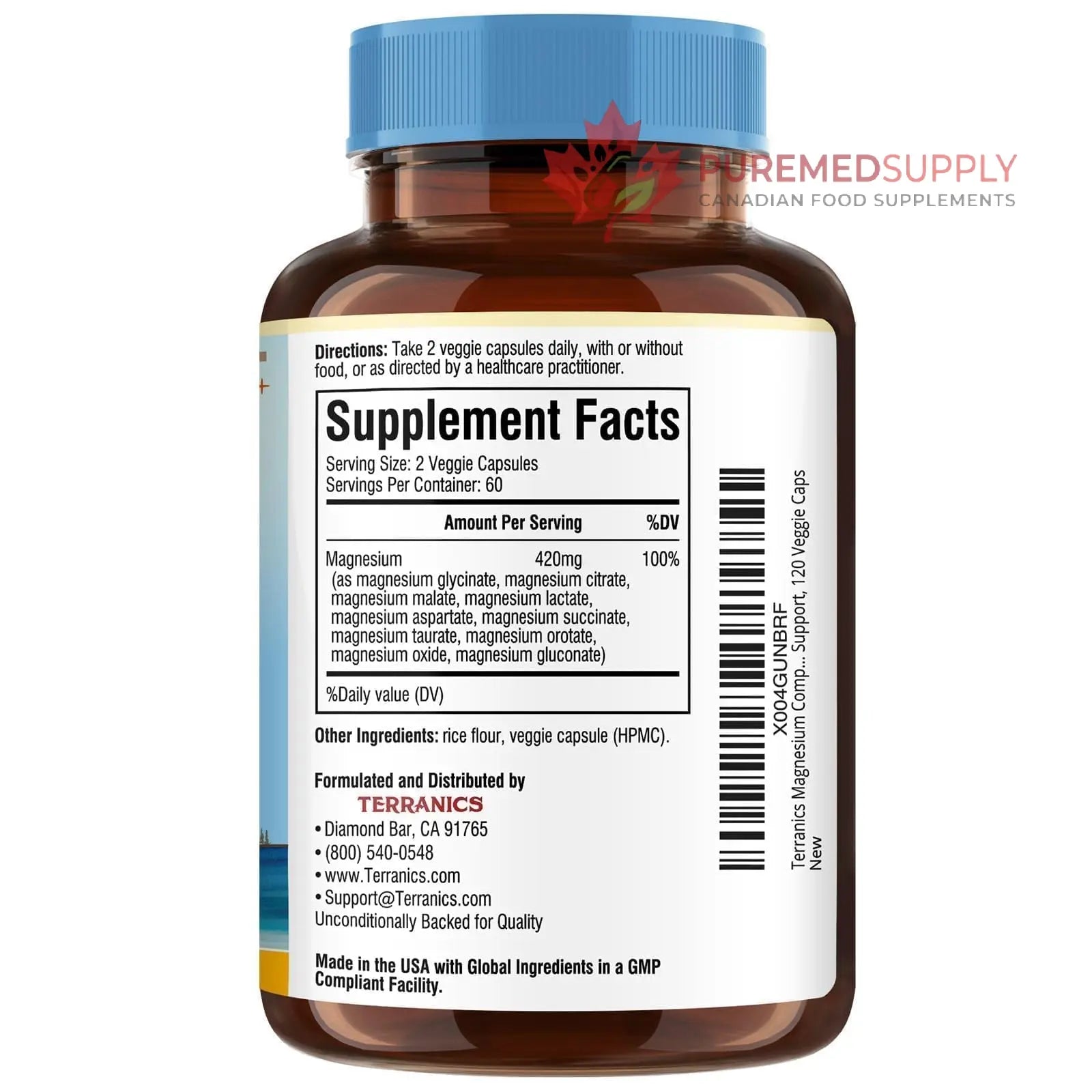 Terranics Magnesium Complex Supplement 420mg, 10-in-1 Full-Spectrum Formula, Glycinate, Citrate, Malate & More, Max Absorption, Bone and Heart Support, 120 Veggie Caps Terranics buy supplements canada