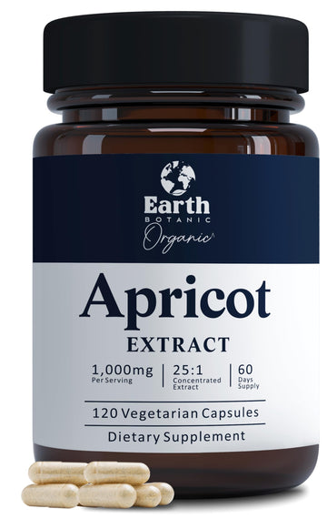 Earth BOTANIC Organic Apricot Extract, 1000 mg 120 Veggie Capsules (Vegan, Non-GMO) Herbal Supplements Earth BOTANIC Organic buy supplements canada