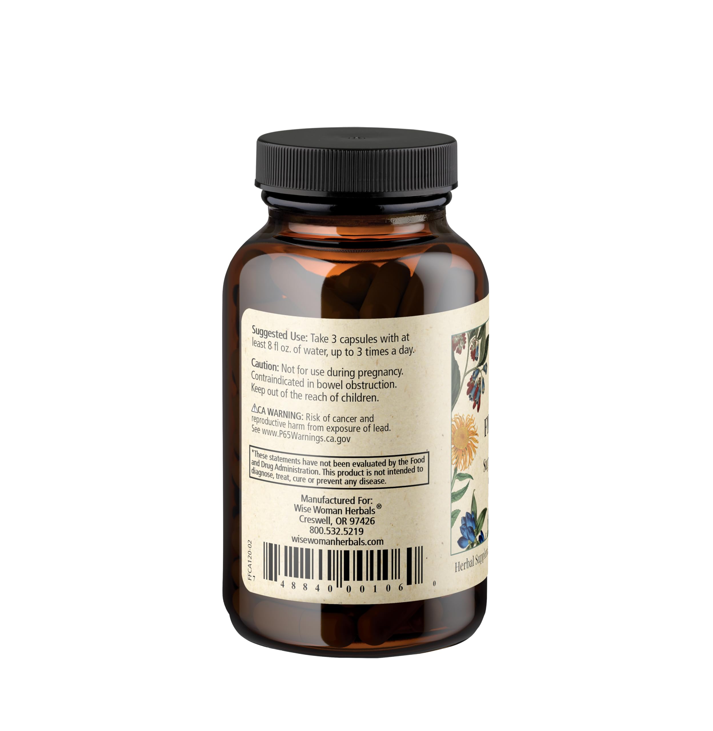 Wise Woman Herbals – Fiber Flow Capsules 120 Count – Supports Healthy Digestive Function, Gut Health, Bowel Health and Regularity Wise Woman Herbals buy supplements canada