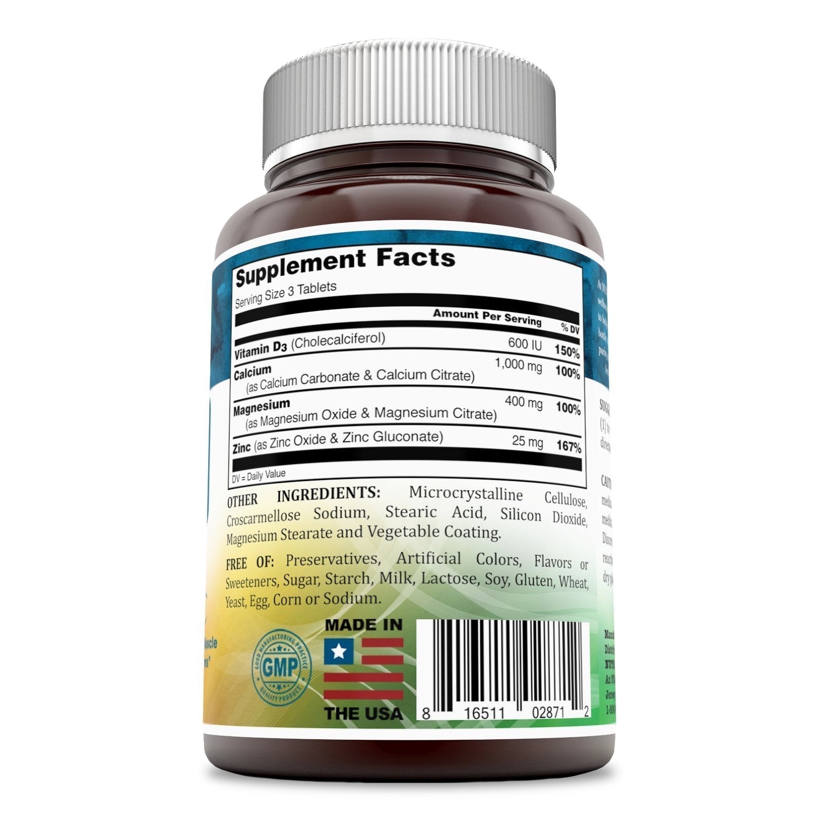 Nutri Essentials Calcium Magnesium Zinc + Vitamin D3 Tablets- Promotes Strong Bones & Teeth, Support Nerve & Muscle Function* (300 Count) Nutri Essentials buy supplements canada