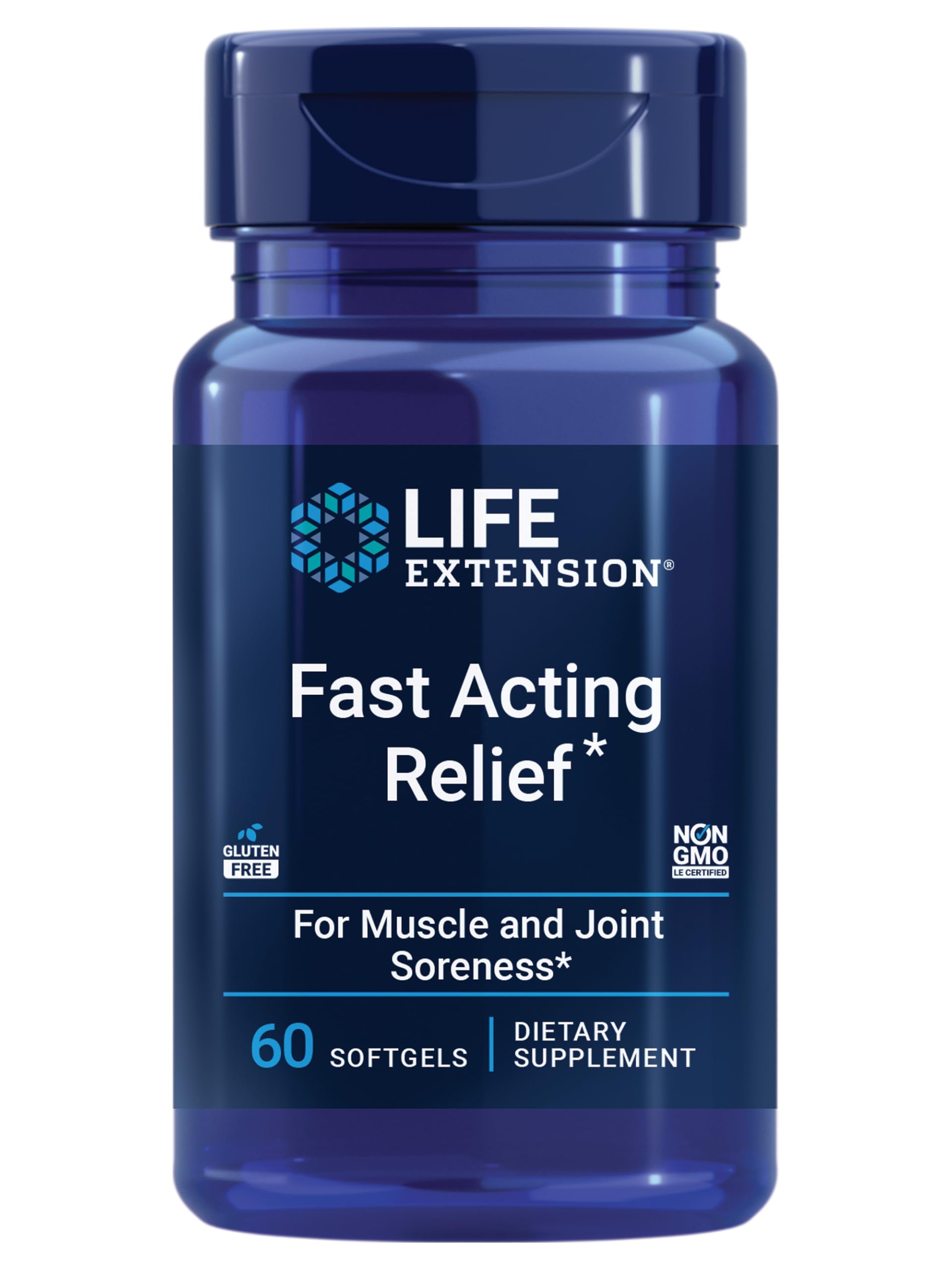 Life Extension Fast Acting Relief, Black Sesame Seeds, Turmeric, Boswellia, Joint Support Supplement, Quick Relief for discomfort in Bones, Joints & Muscles, Gluten-Free, Non-GMO, 60 softgels Life Extension buy supplements canada