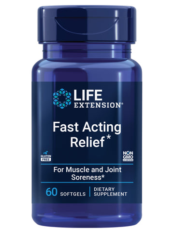 Life Extension Fast Acting Relief, Black Sesame Seeds, Turmeric, Boswellia, Joint Support Supplement, Quick Relief for discomfort in Bones, Joints & Muscles, Gluten-Free, Non-GMO, 60 softgels Life Extension buy supplements canada