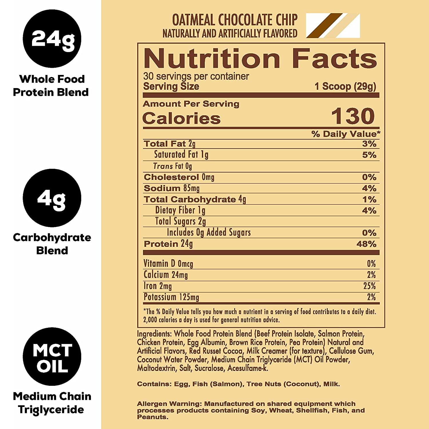 REDCON1 MRE Lite Whole Food Protein Powder, Oatmeal Chocolate Chip - Low Carb REDCON1 buy supplements canada