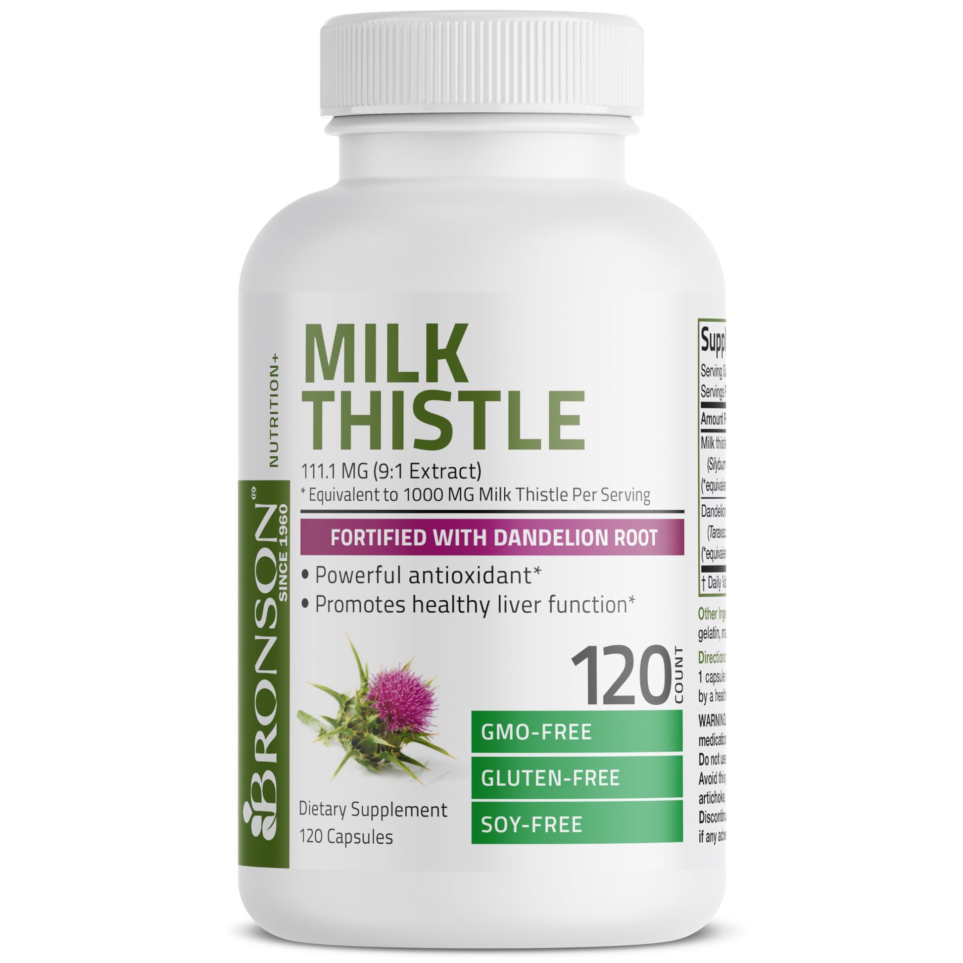 Bronson Milk Thistle Silymarin Marianum & Dandelion Root Liver Health Support Bronson buy supplements canada