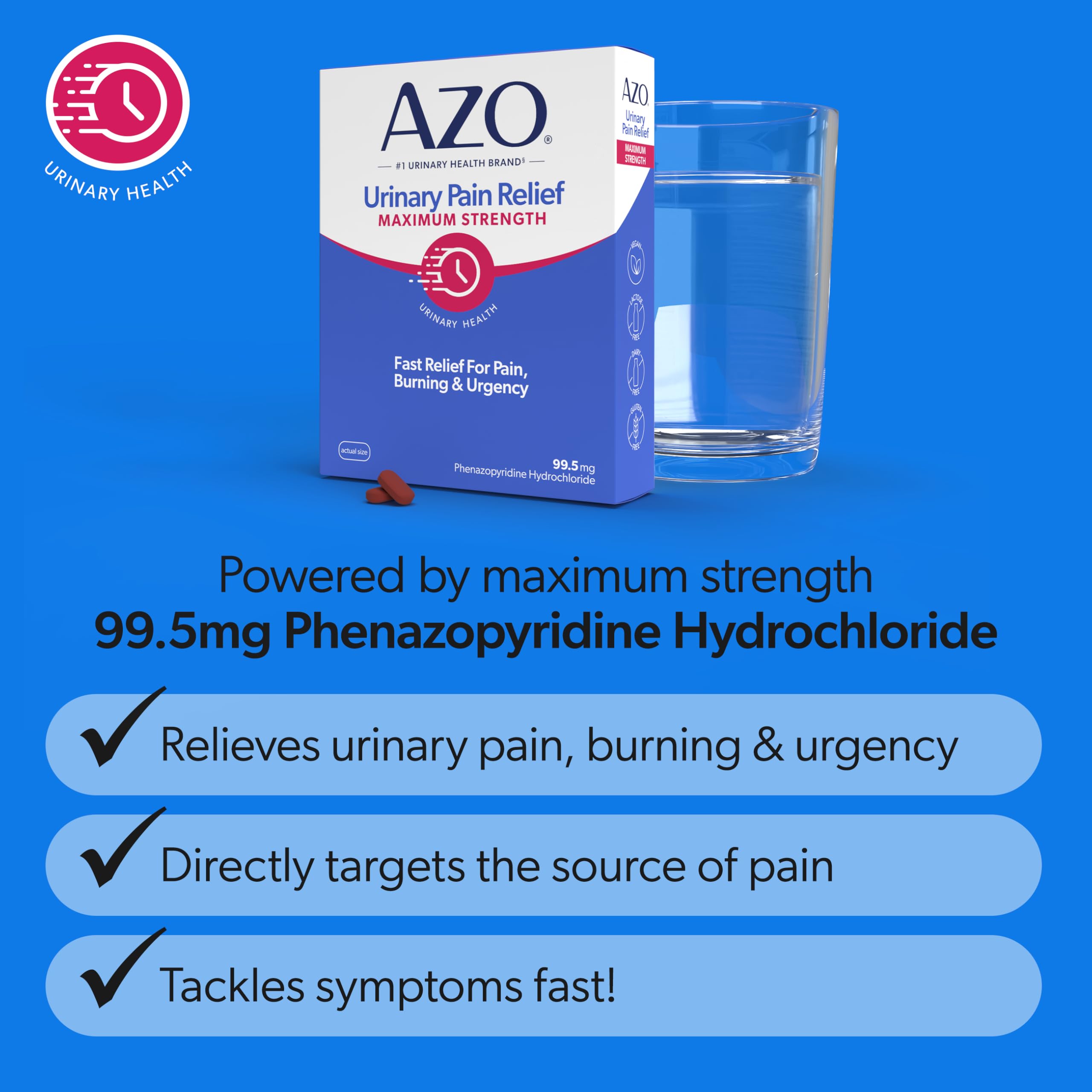 AZO Urinary Pain Relief Maximum Strength | Fast Relief of UTI Pain, Burning & Urgency | Targets Source of Pain | #1 Most Trusted Brand | 48 Tablets AZO buy supplements canada