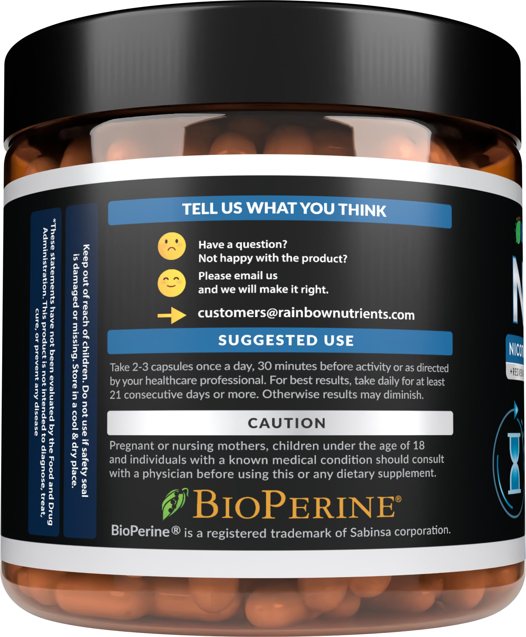 2010 MG NAD+ Supplement- Nicotinamide Riboside, Resveratrol, Quercetin & BioPerine® (High Absorption)- Natural NAD Booster for Anti-Aging, Cellular Energy, Skin- For Women & Men- 90 V Capsules Rainbow Nutrients, LLC buy supplements canada