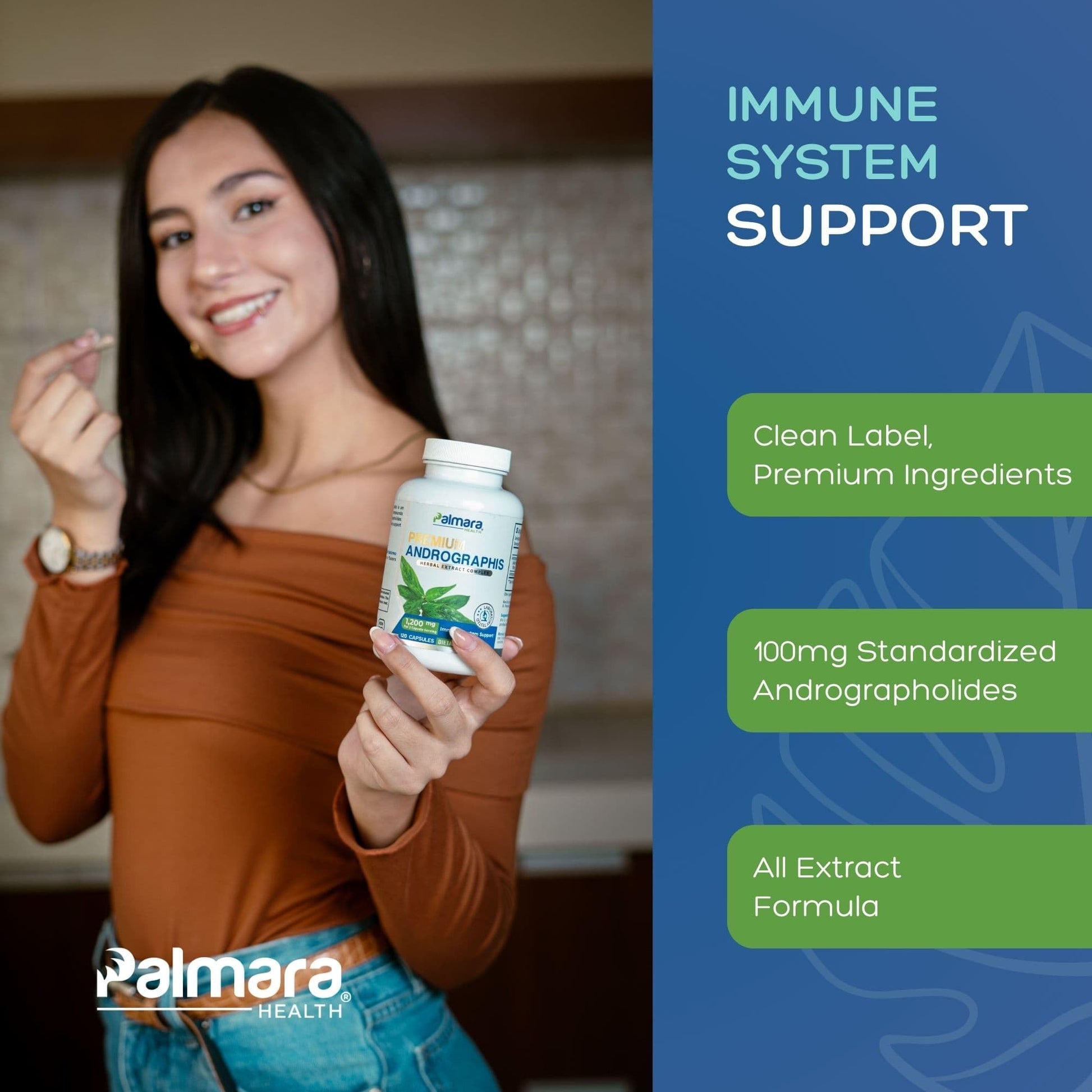 Palmara Health Premium Andrographis Paniculata Extract 1,200mg with 100mg Andrographolides Vegan Capsules for Immune & Digestive Support, Non-GMO, Gluten Free, Herbal Dietary Supplement Palmara Health buy supplements canada