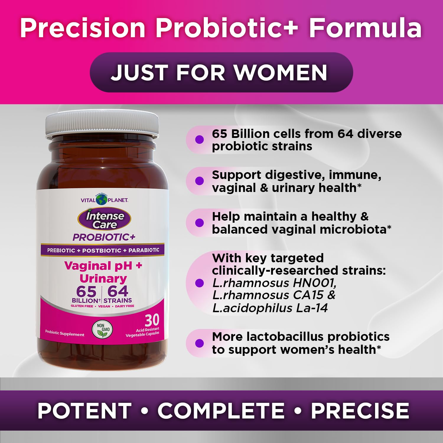 Vital Planet - Intense Care Vaginal pH & Urinary Probiotics, Prebiotics, Postbiotics, Parabiotics, 4-in-1 Refrigerated Supplement for Adults, 65 Billion CFU, 64 Strains, Digestive and Immune, 30 ct Vital Planet buy supplements canada