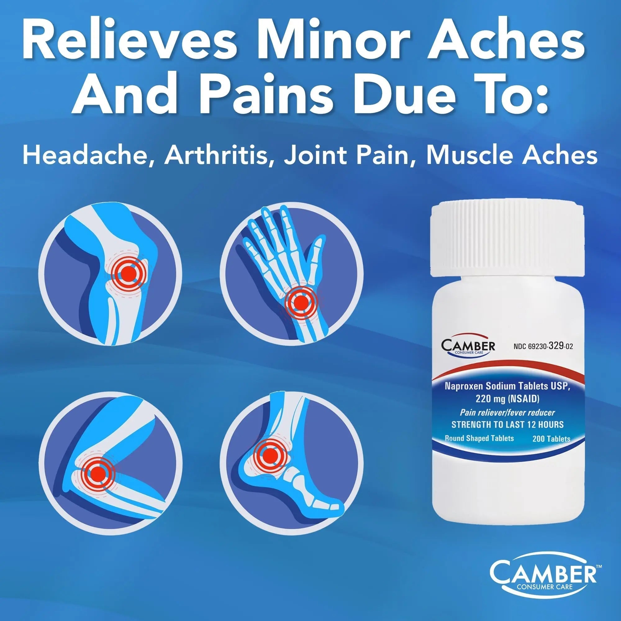 Camber Naproxen Sodium, 220 mg - Pain Reliever and Fever Reducer (500 Count) CAMBER PHARMACEUTICALS, INC buy supplements canada