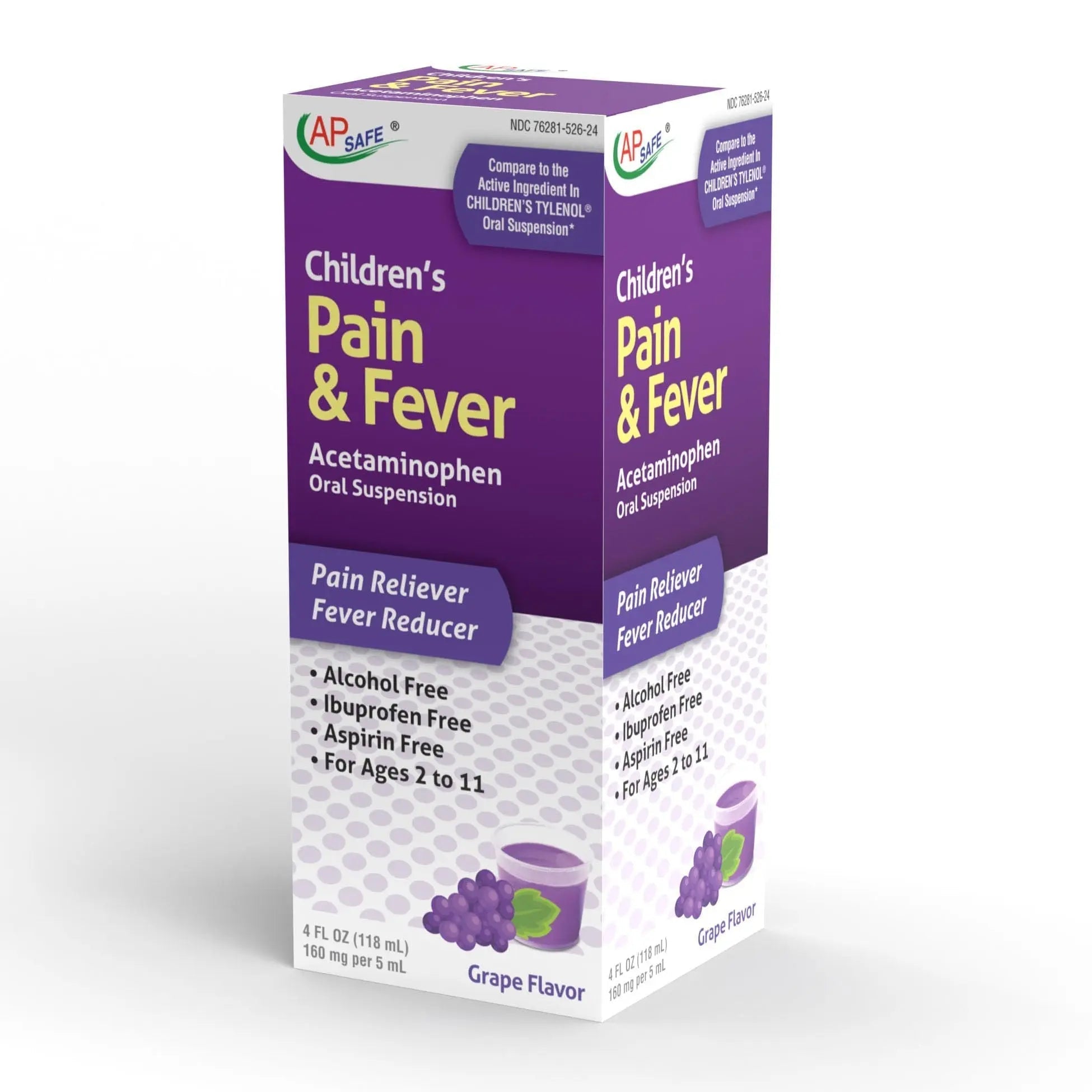 APSAFE Children's Pain&Fever Relief Acetaminophen Oral Suspension Grape Flavor 4oz APSAFE buy supplements canada