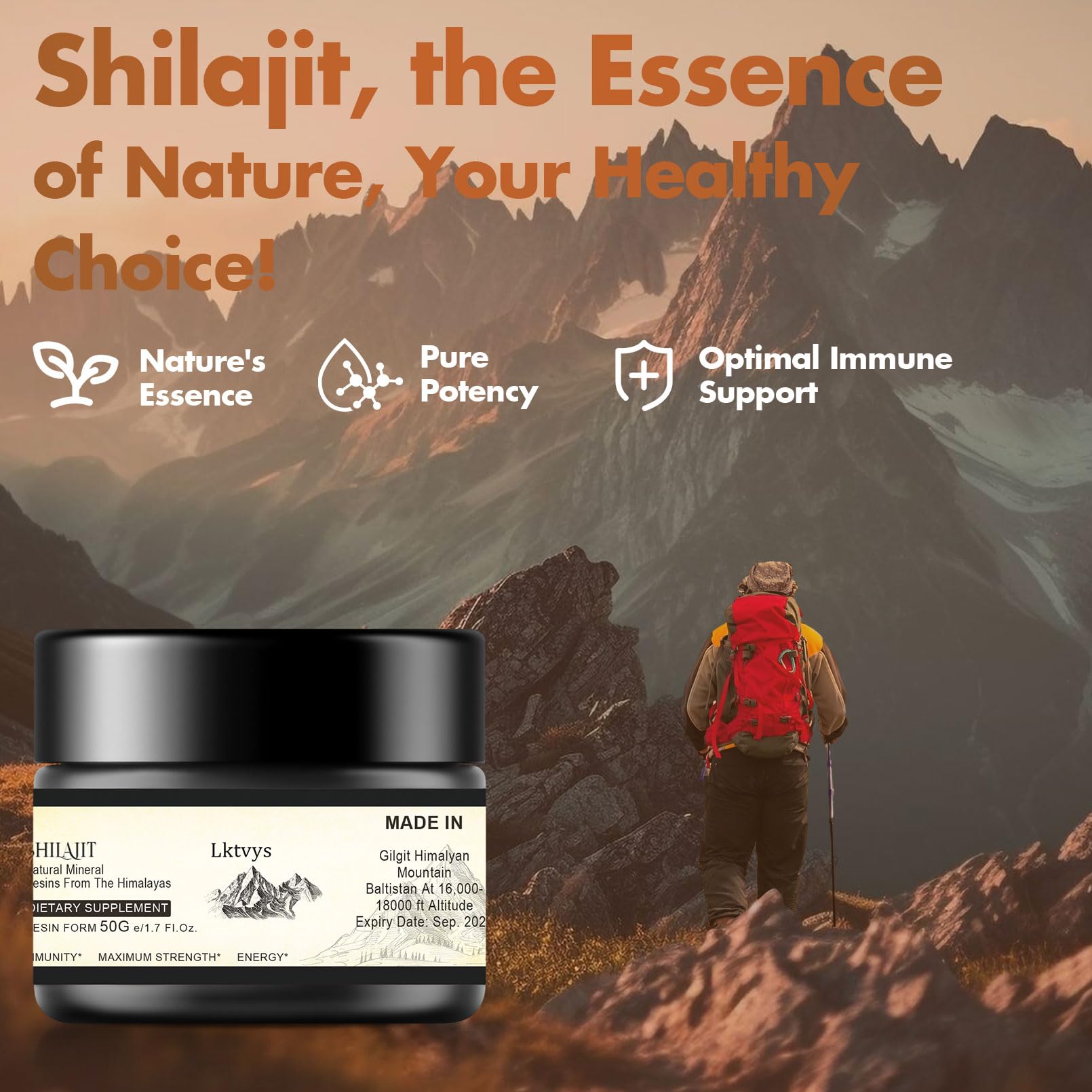 Shilajit Pure Himalayan Organic - Pure Original Shilajit, 50g(Large Volume), Enriched Lktvys buy supplements canada