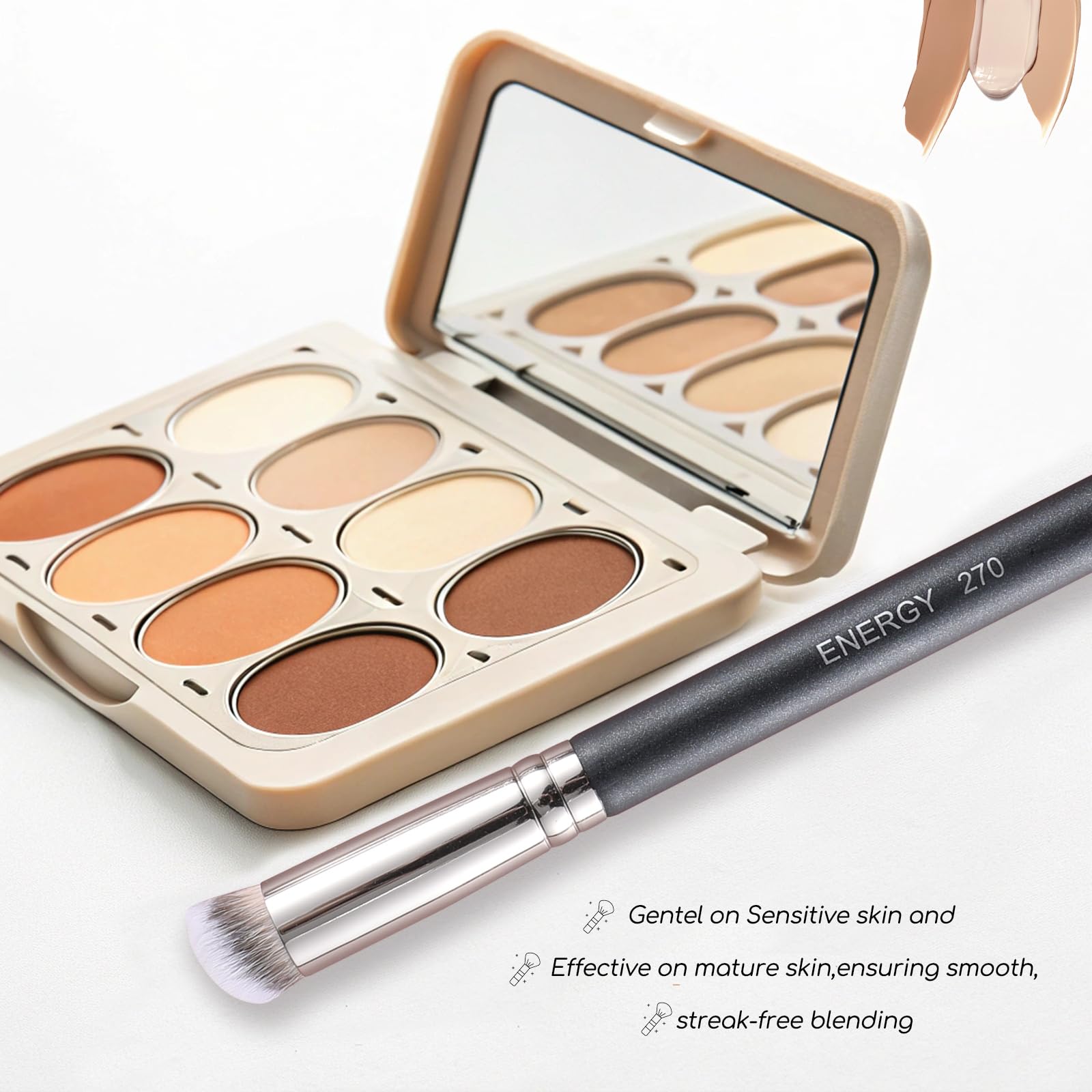 ENERGY Concealer Brush Under Eye Mini Angled Flat Top Kabuki Nose Contour Brush for Concealing Blending Setting Buffing with Powder Liquid Cream Cosmetic Pro Small Makeup Foundation brushes 270 ENERGY buy supplements canada