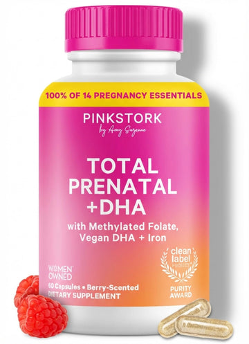 Pink Stork Total Prenatal Vitamins with DHA, Folate, Iron, Choline, and Vitamin B12 - Prenatals for Women to Support Fetal Development, Pregnancy Essentials Pink Stork buy supplements canada