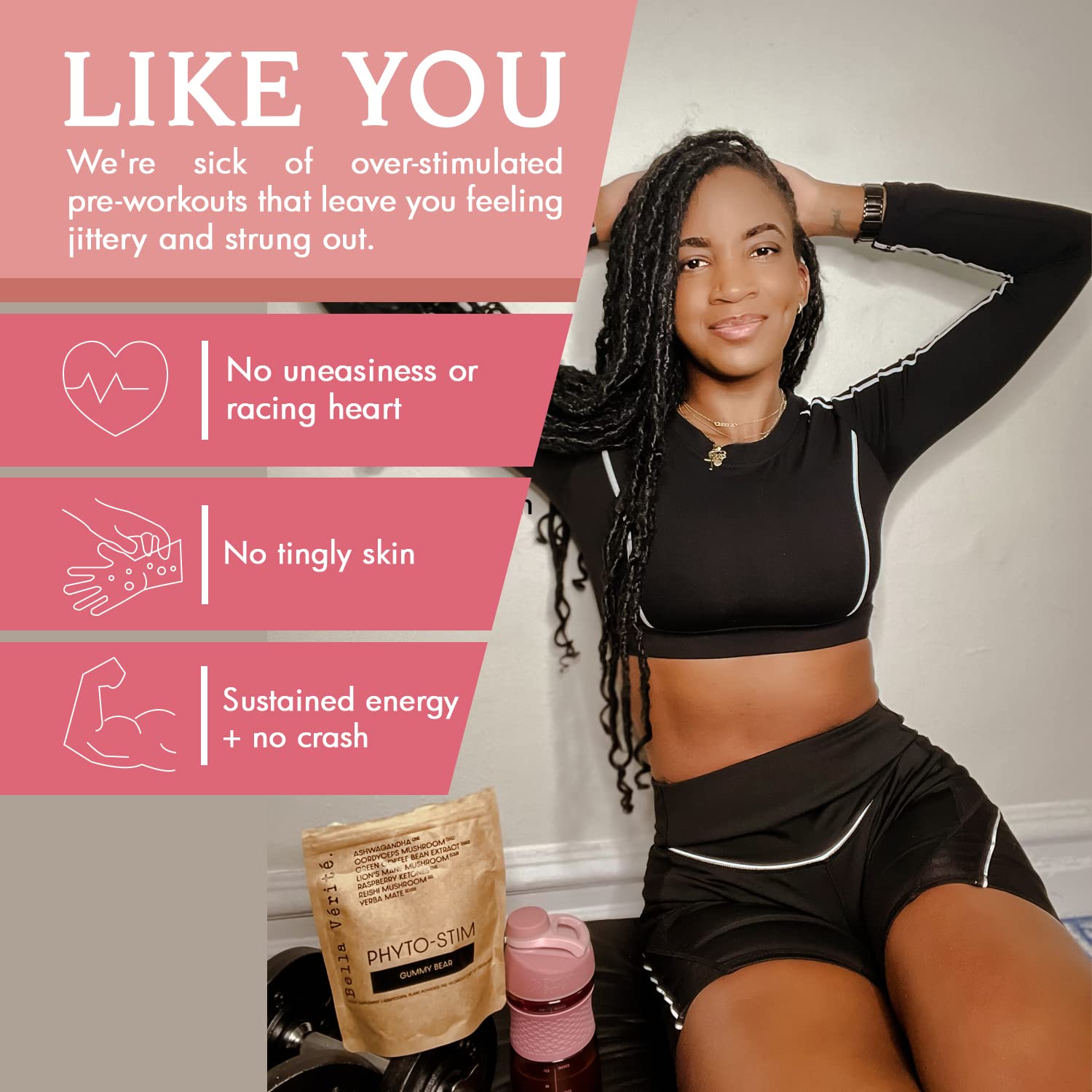 Bella Vérité Phyto Stim | Natural Pre Workout Powder | Yerba Mate and Ashwagandha Bella Vérité. buy supplements canada