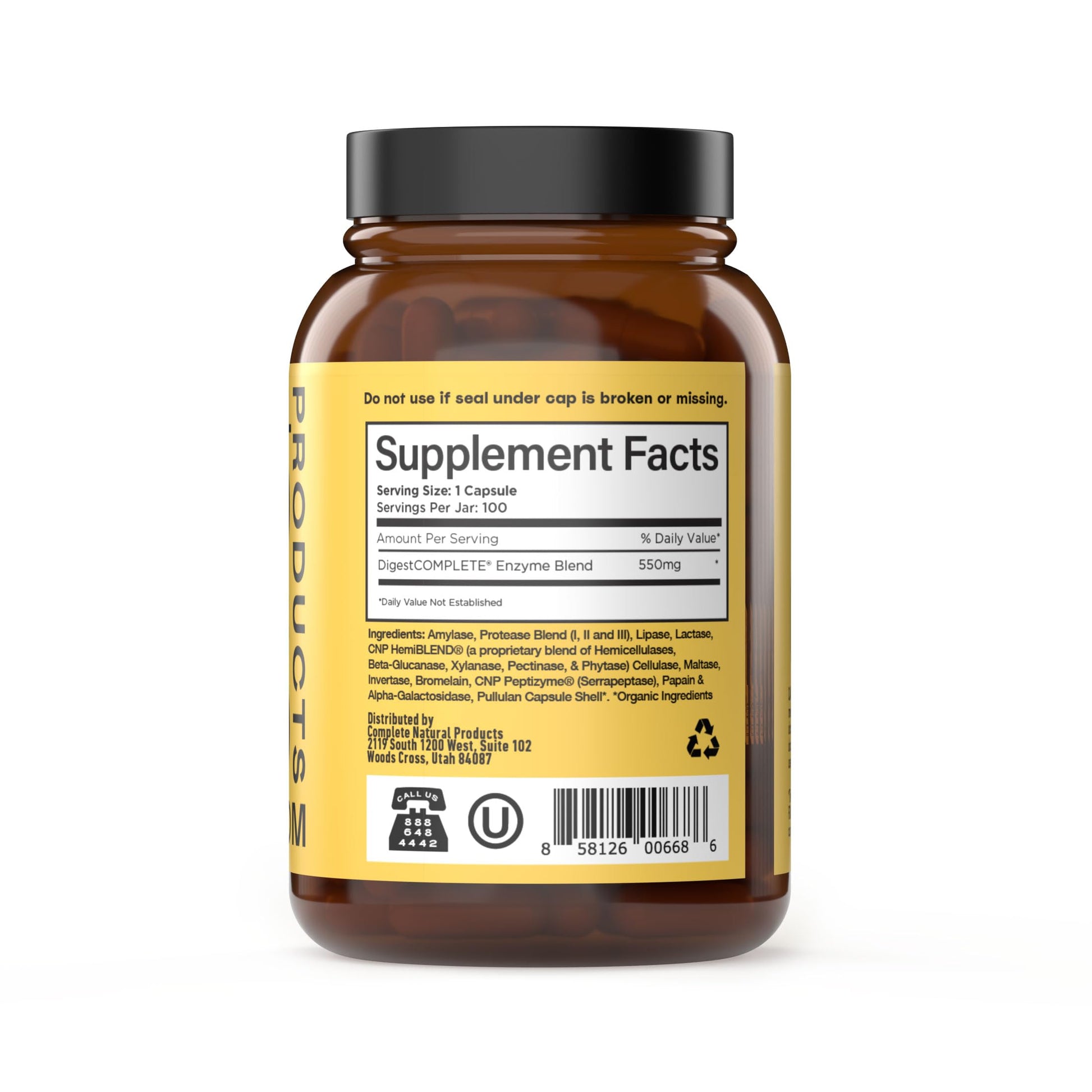 Complete Natural Products Digestive Enzyme Capsules, 550mg, 100ct | Plant-Based Formula Complete Natural Products buy supplements canada
