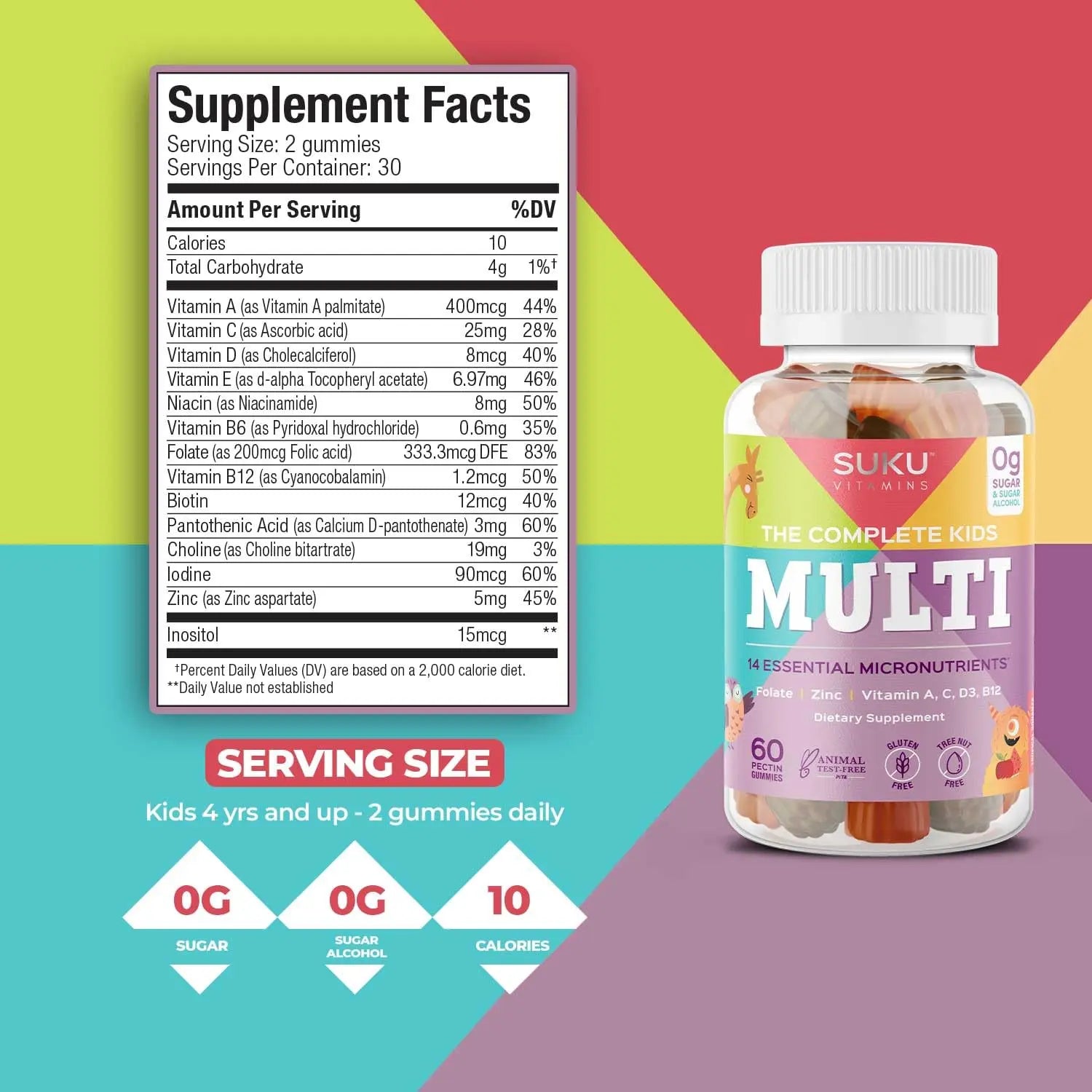 SUKU The Complete Kids Multivitamin Gummies – Vitamins A, C, D, E, B6, B12, Folate & Zinc – Immune Support SUKU buy supplements canada