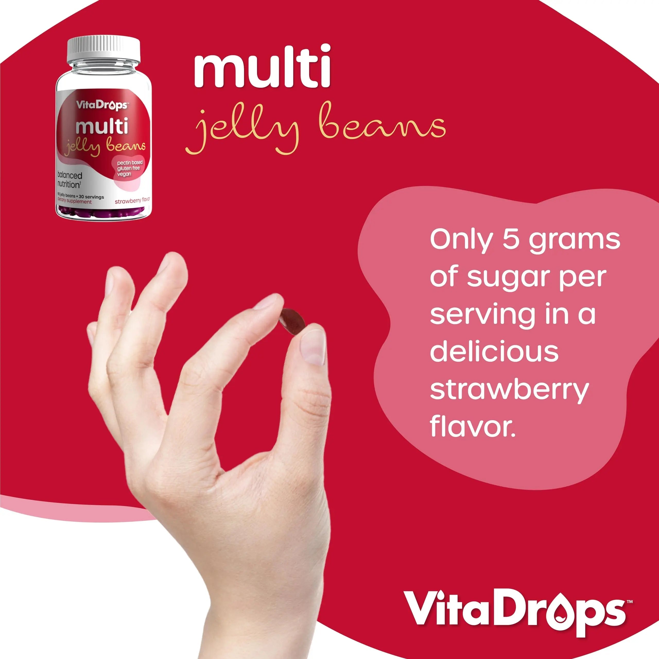 VitaDrops Multivitamin Jelly Beans, Women & Men, Source of Vitamin A C D E B-3 B-6 & Biotin, Supports Immune System, Pectin Based VitaDrops buy supplements canada