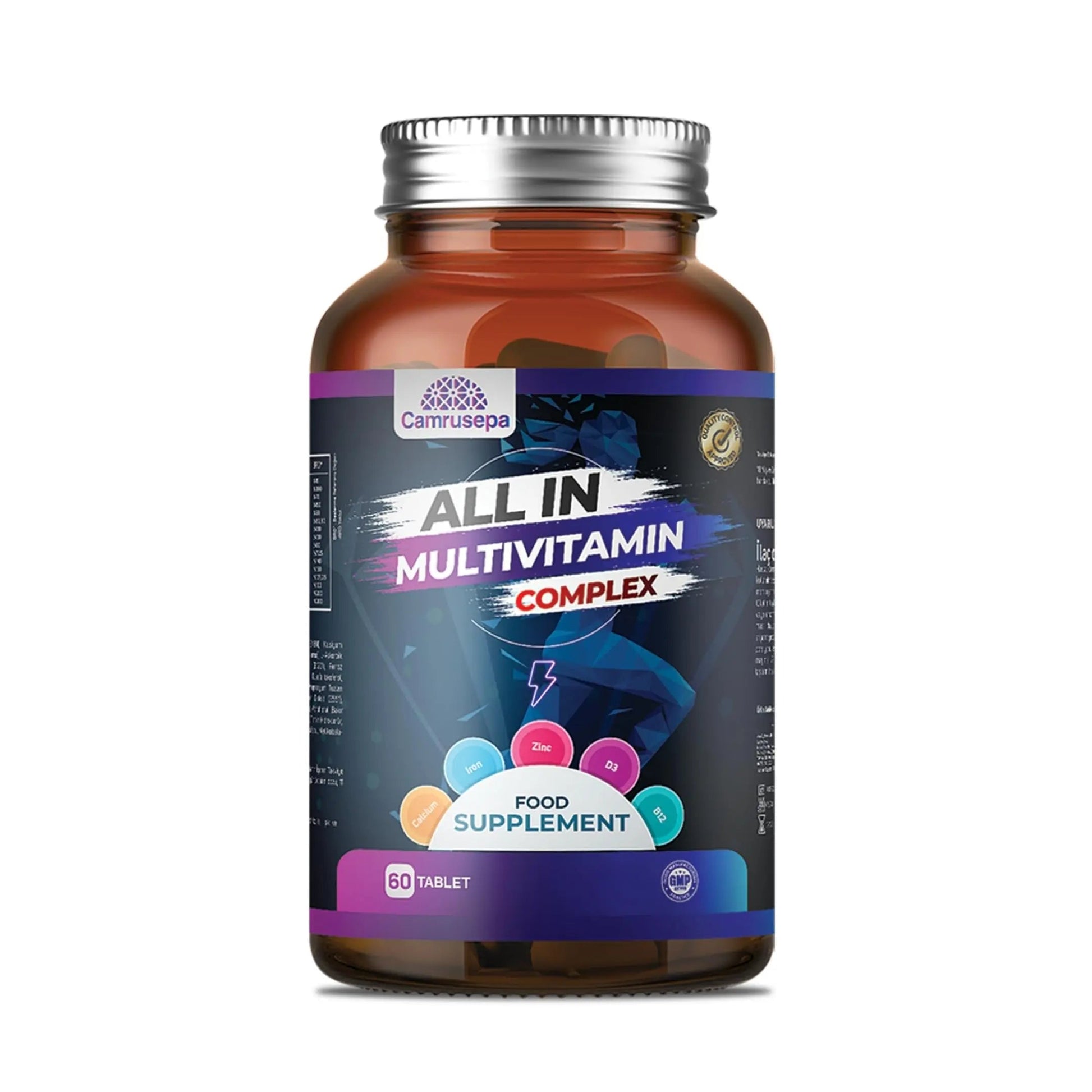 CAMRUSEPA All in Multivitamin Complex – Daily Tablet with Calcium, Iron, Zinc, Vitamin C, B Complex, D3, E, A & More – Complete Daily Nutritional Support for Adults Camrusepa buy supplements canada