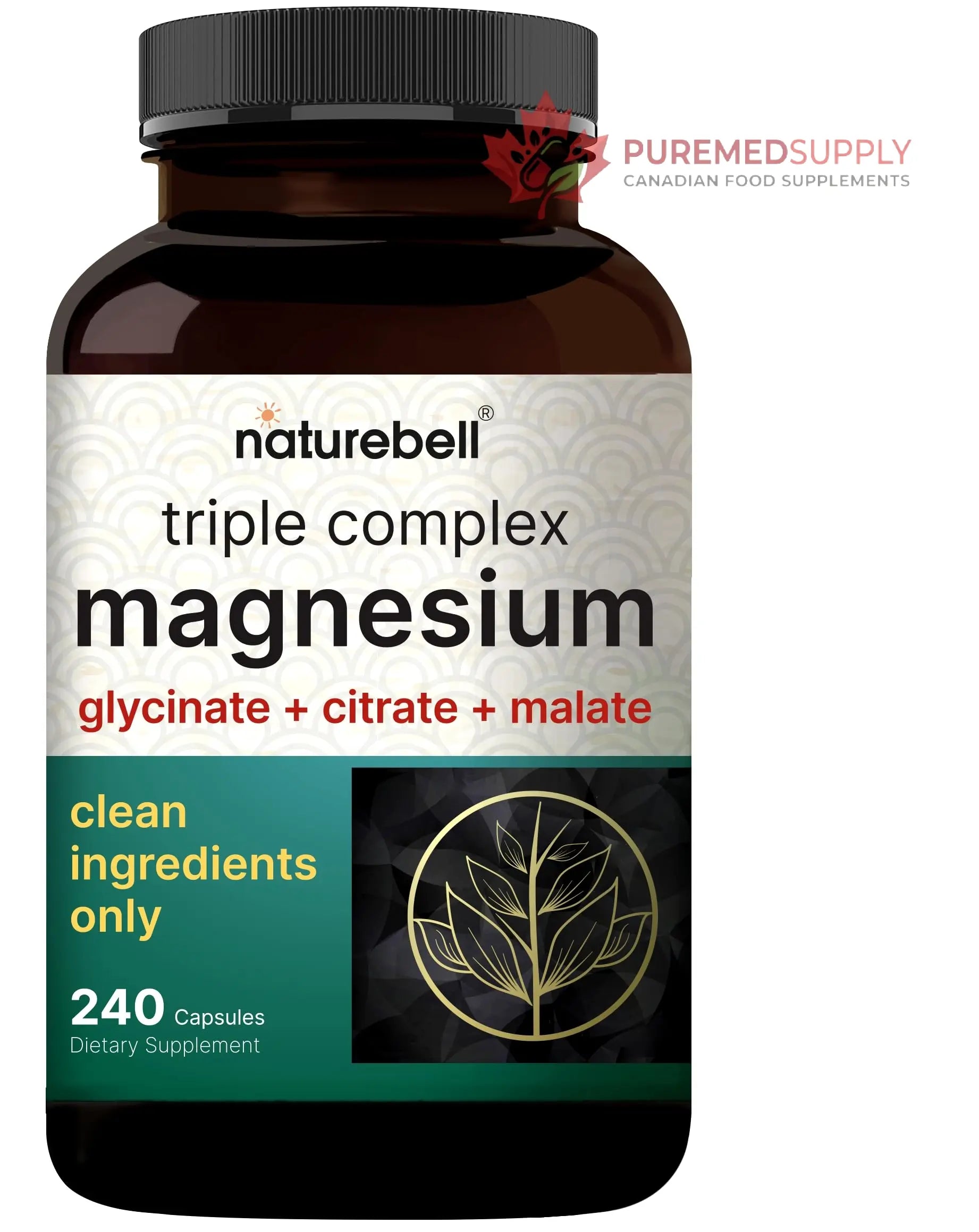 NatureBell Magnesium Complex for Women & Men 1,000mg Per Serving – 240 Capsules – Triple Magnesium Complex with Glycinate, Citrate & Malate – Chelated & Purified – Non‑GMO, Filler Free NatureBell buy supplements canada
