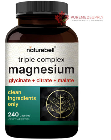 NatureBell Magnesium Complex for Women & Men 1,000mg Per Serving – 240 Capsules – Triple Magnesium Complex with Glycinate, Citrate & Malate – Chelated & Purified – Non‑GMO, Filler Free NatureBell buy supplements canada