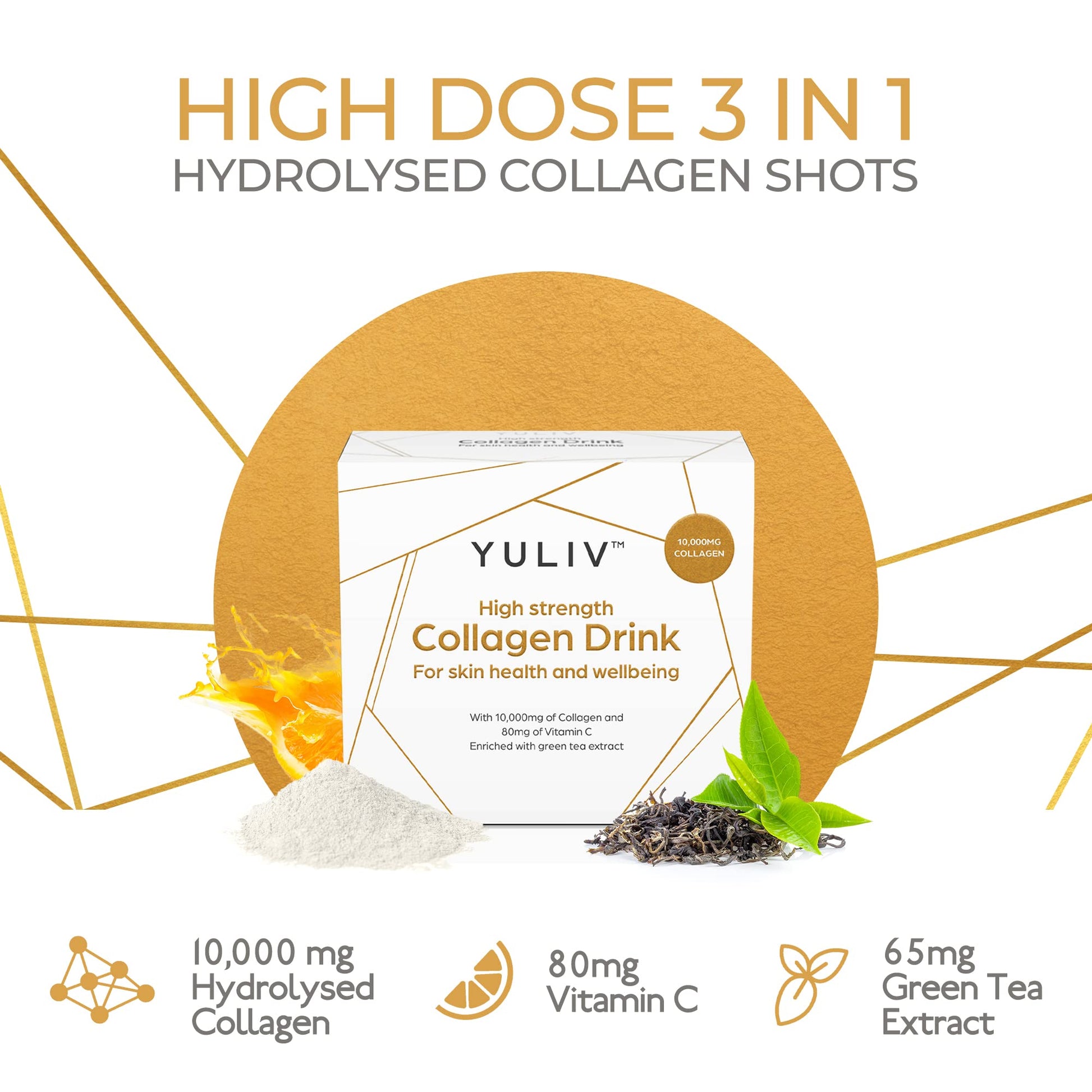 Yuliv High-Dosage Hydrolyzed Collagen Drink - Liquid Collagen Peptides (10000 mg) with Vitamin C for Hair, Skin, and Nails Yuliv buy supplements canada