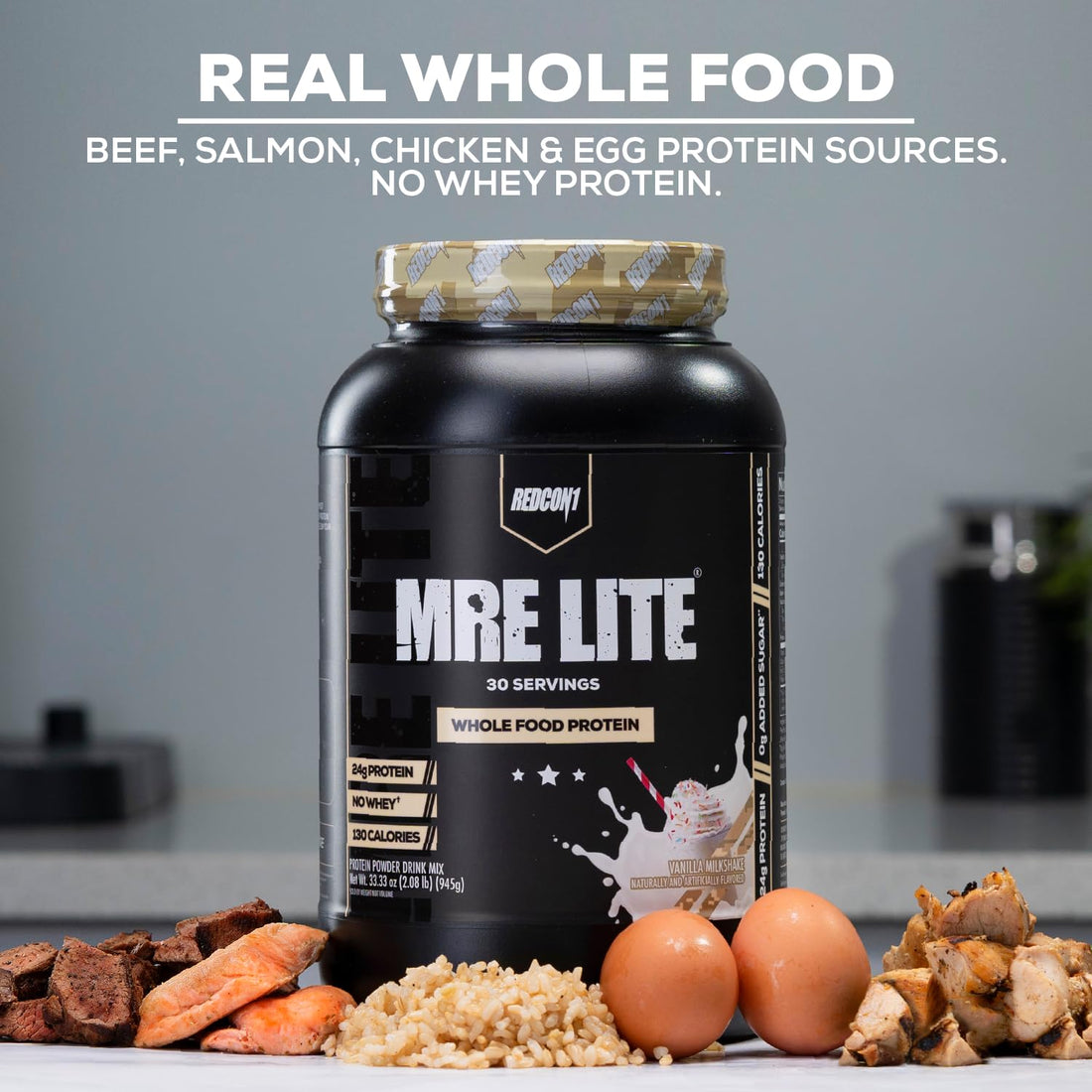 REDCON1 MRE Lite Whole Food Protein Powder, Peanut Butter Cookie - Low Carb & Whey REDCON1 buy supplements canada